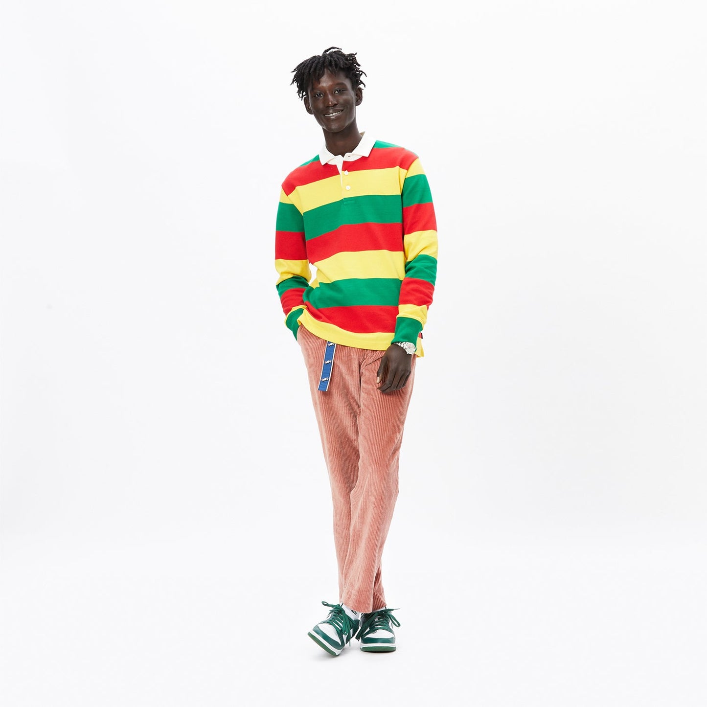 Red, Yellow, and Green Stripe Rugby