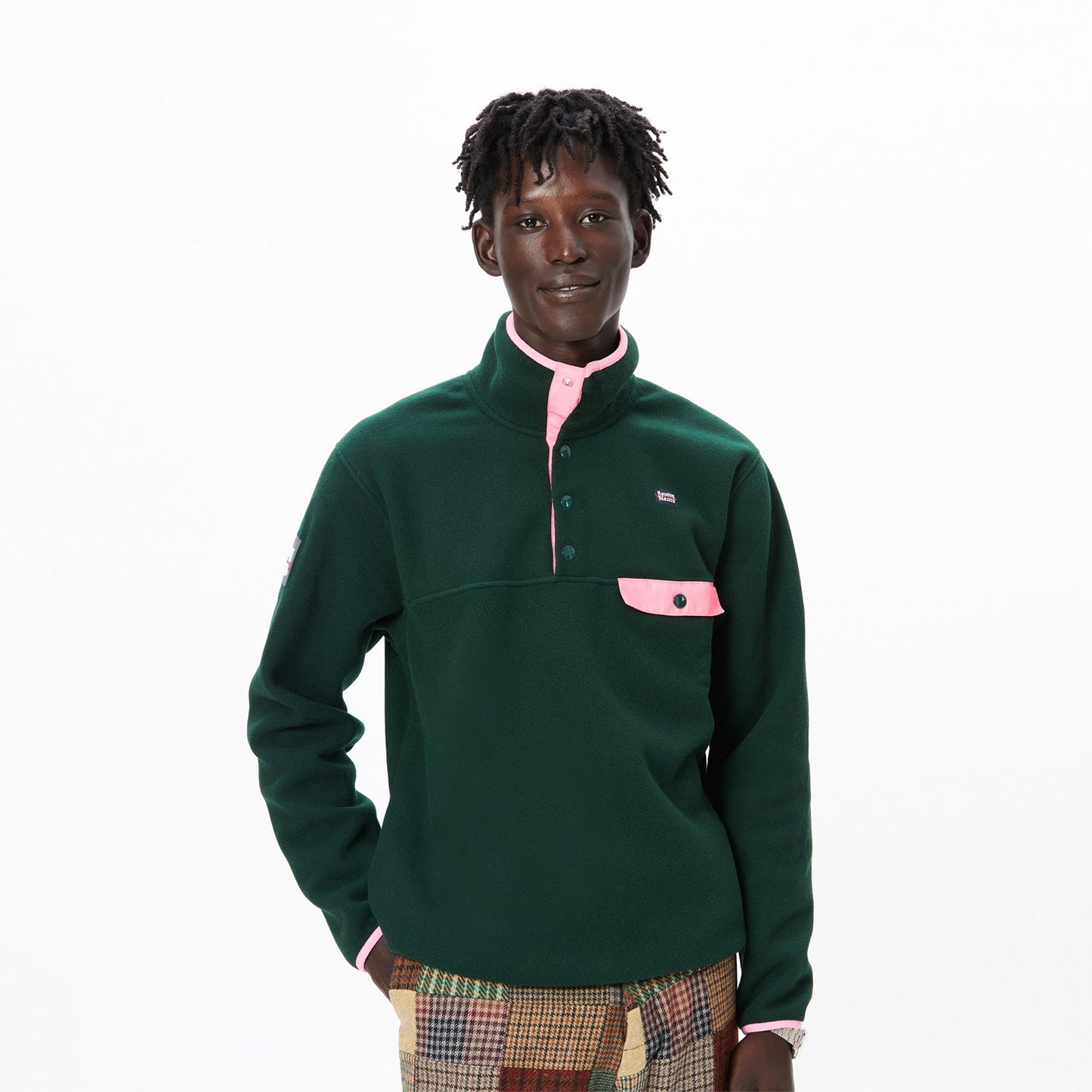 Green and Pink Polar Fleece Pullover