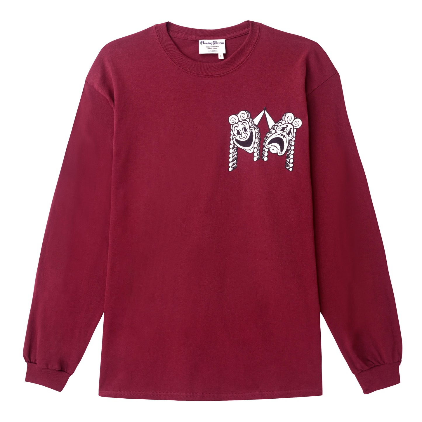 Hasty Pudding Masks Tee- Burgundy
