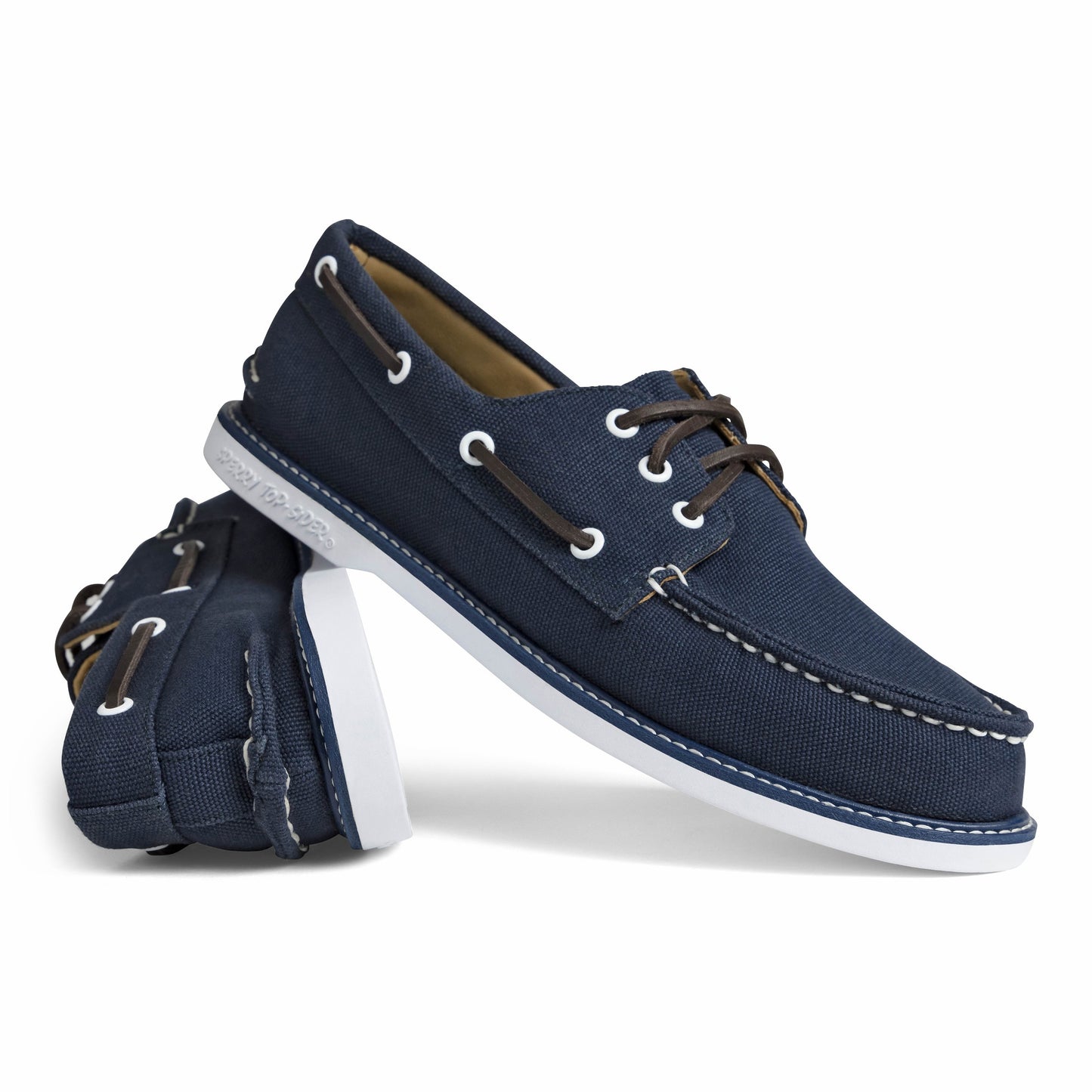 Men's Authentic Original 3-Eye Canvas Boat Shoe Navy