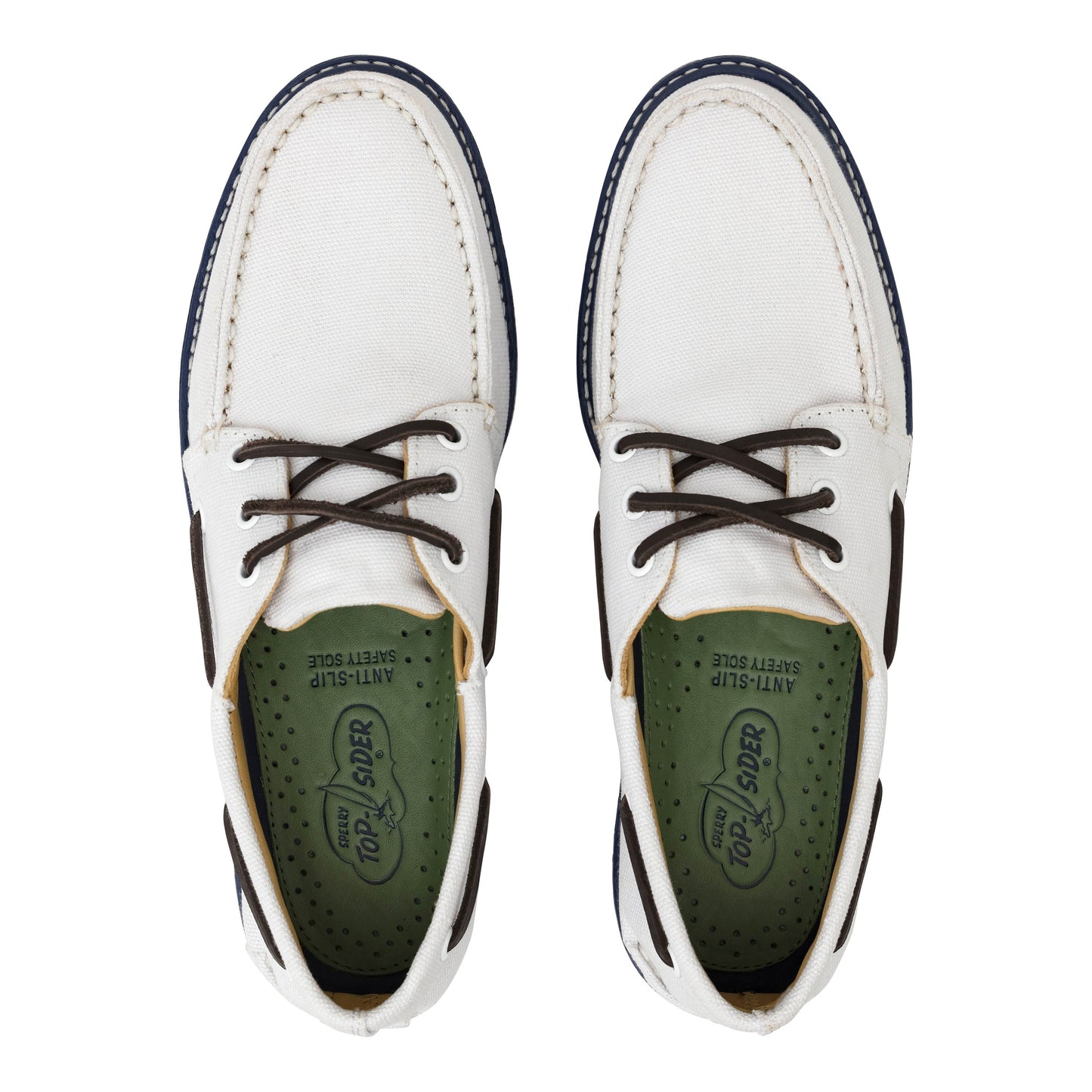 Men's Authentic Original 3-Eye Canvas Boat Shoe White