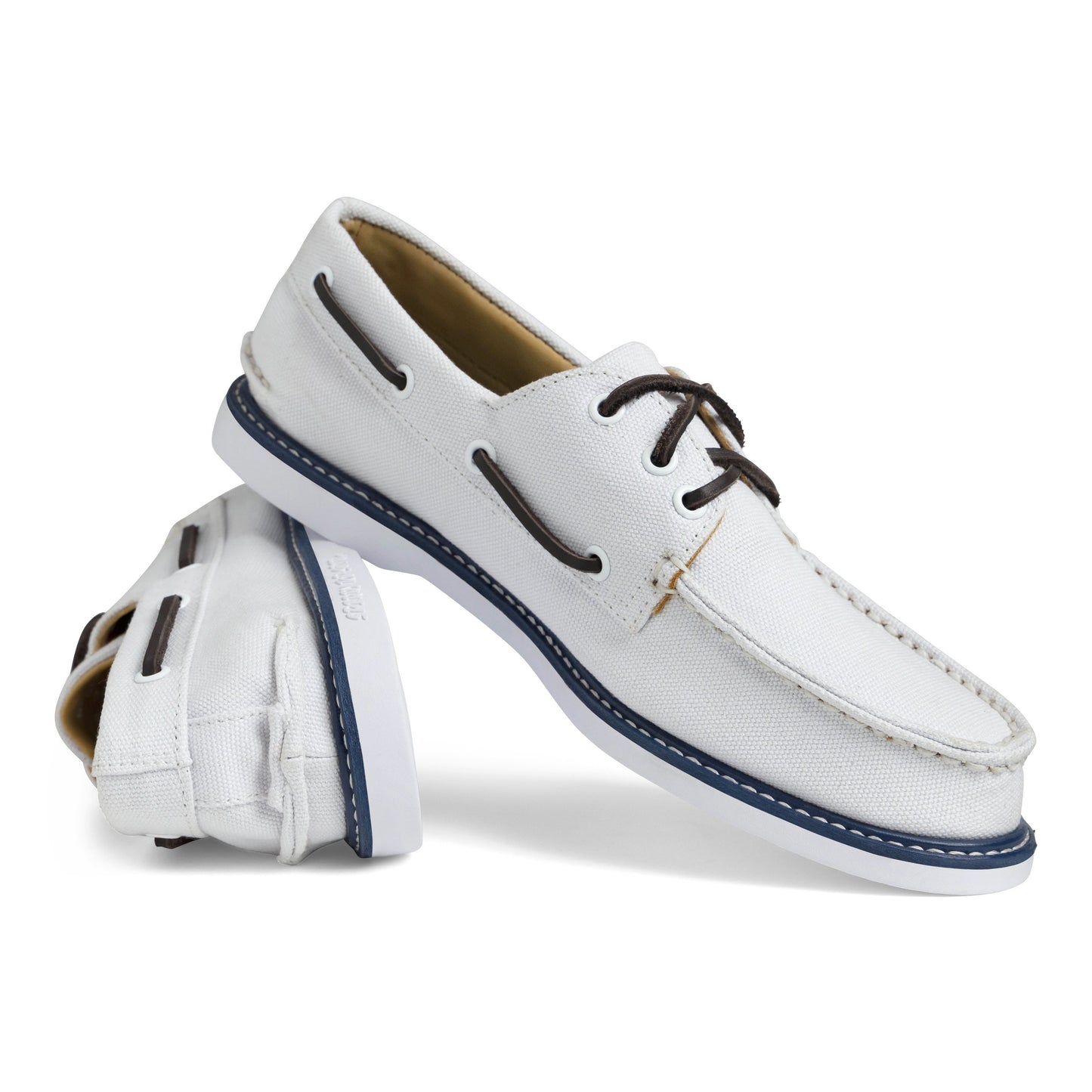 Men's Authentic Original 3-Eye Canvas Boat Shoe White