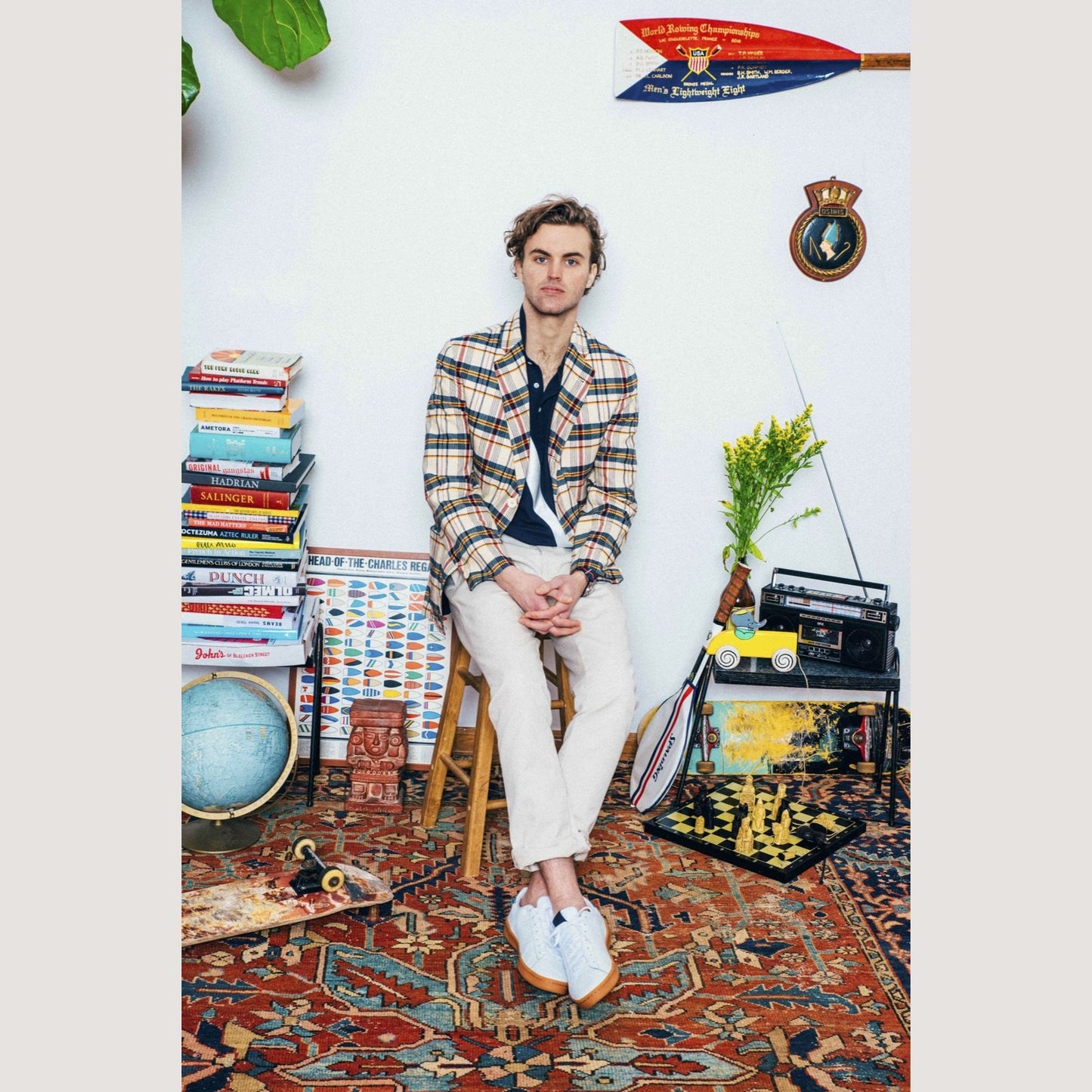 100% Pima Cotton Stripe Polo (Authentic Polo Shirt with Satin Stripe - Navy)