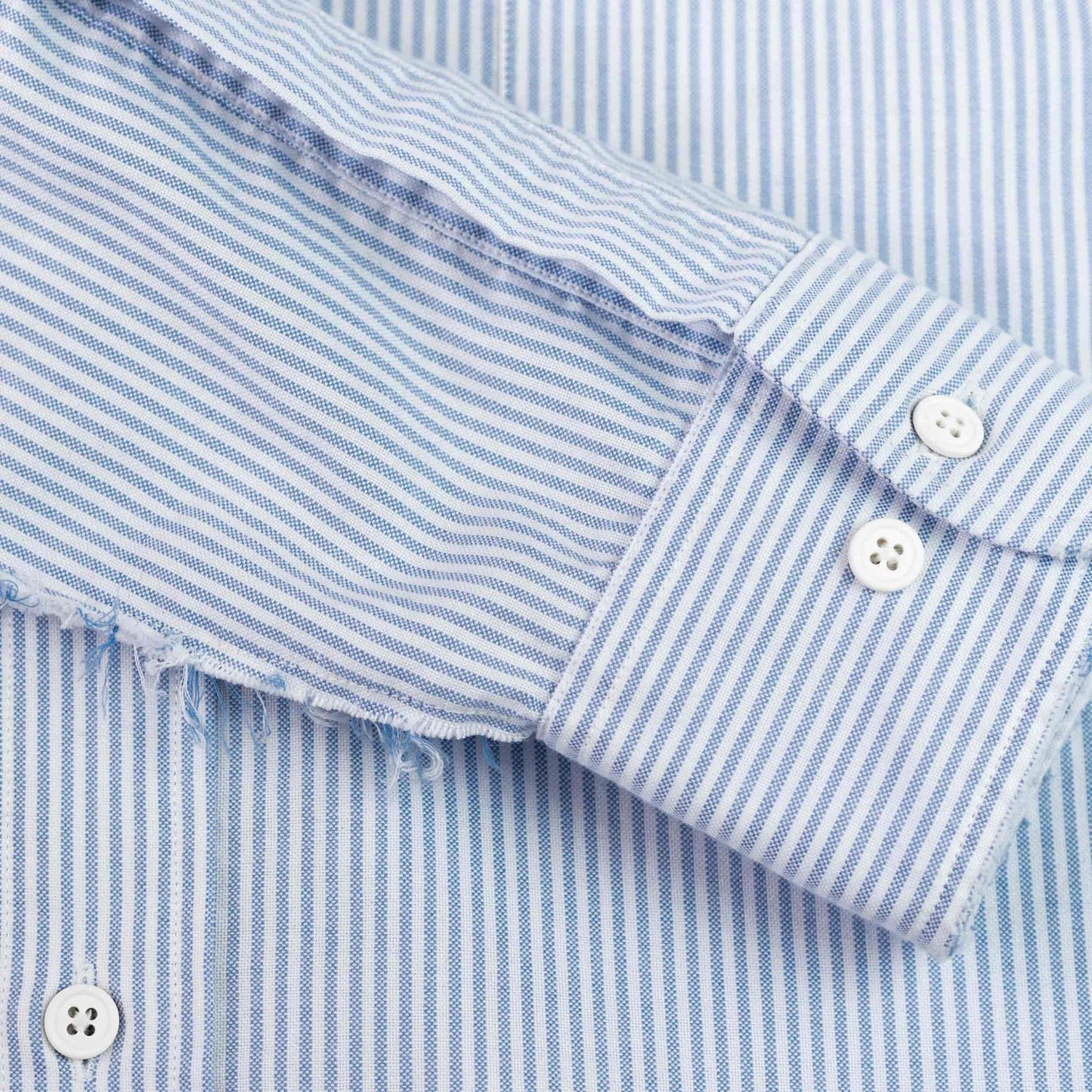 Striped Distressed Oxford with Busted Seams