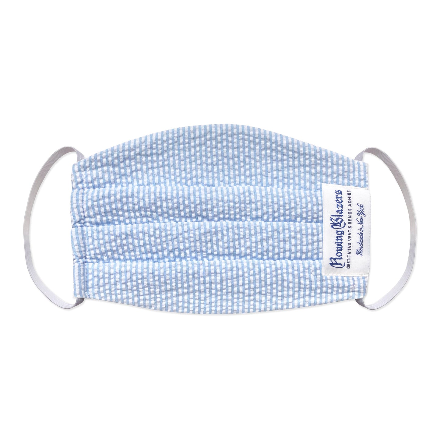 Blue & Cream Seersucker Face Mask