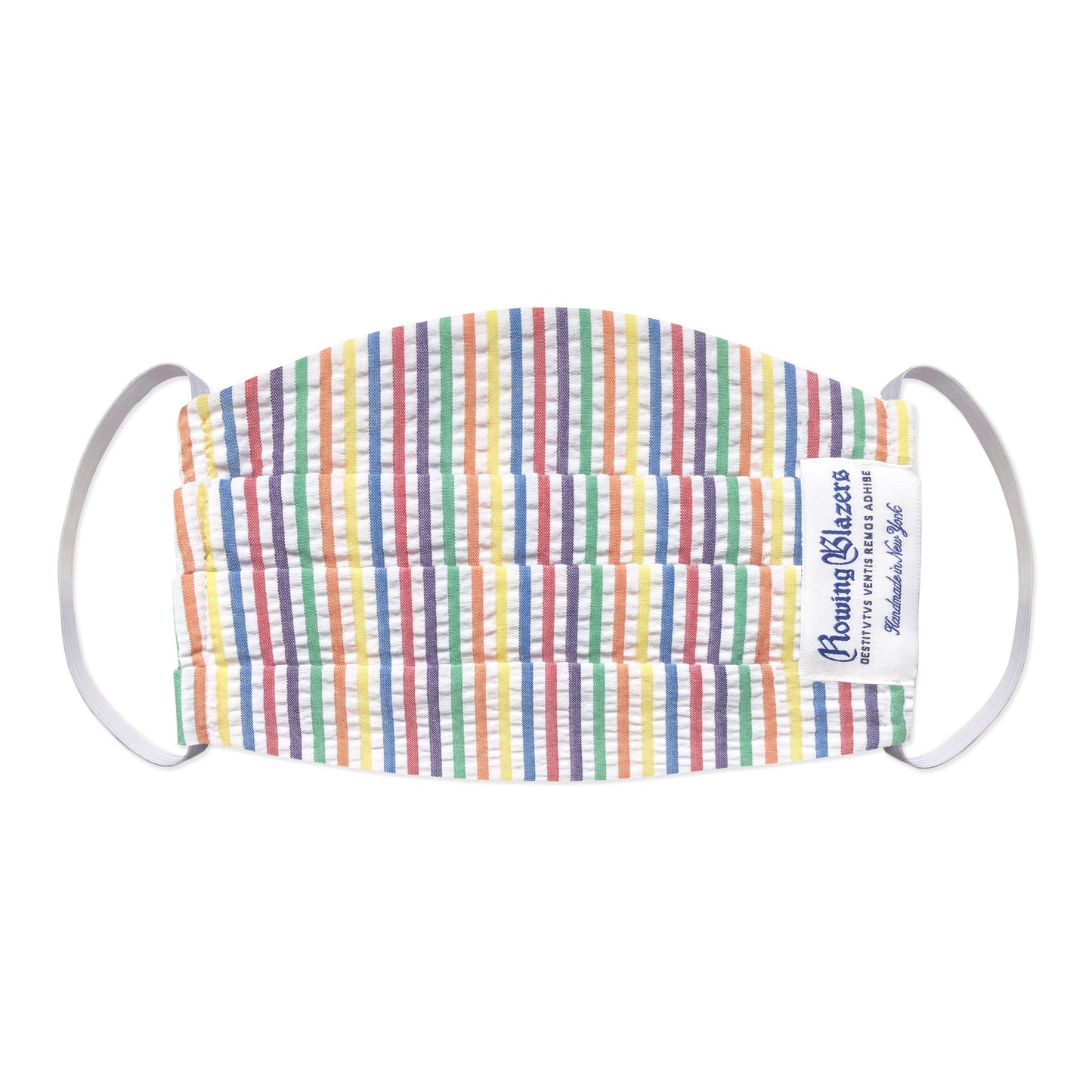 Rainbow Seersucker Face Mask