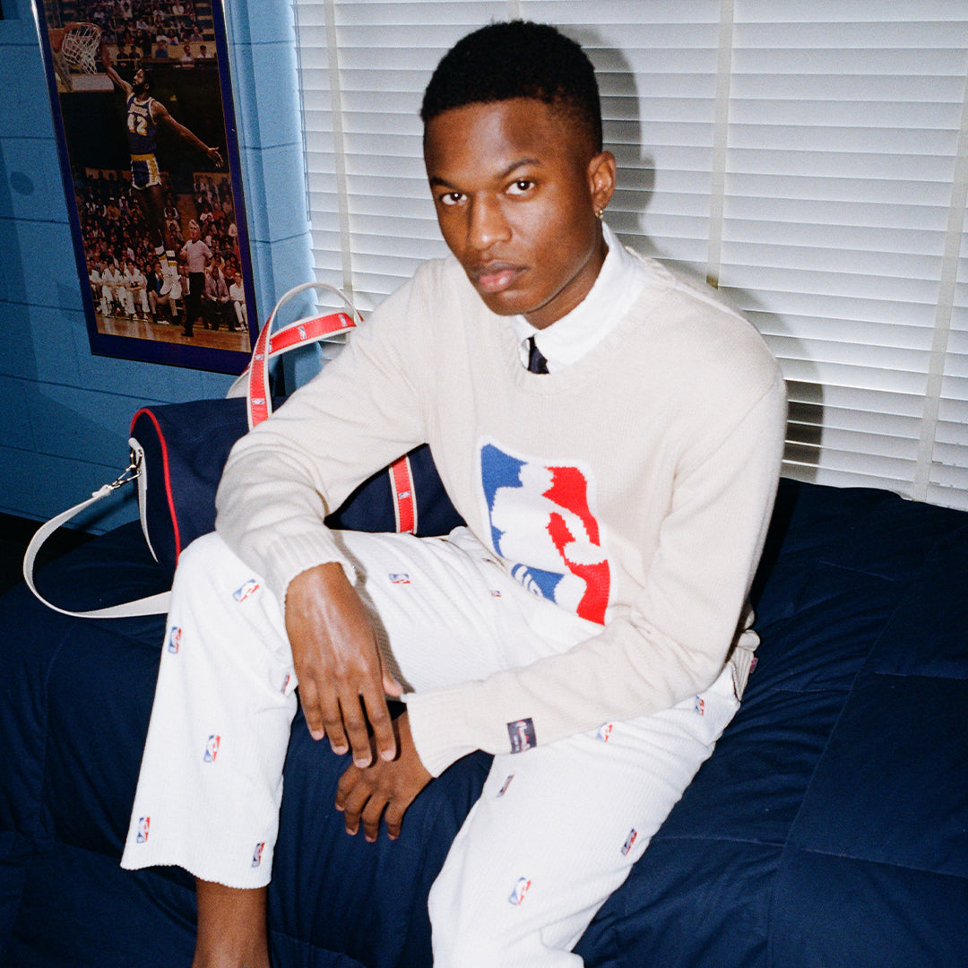 Rowing Blazers x NBA White Corduroy Trousers
