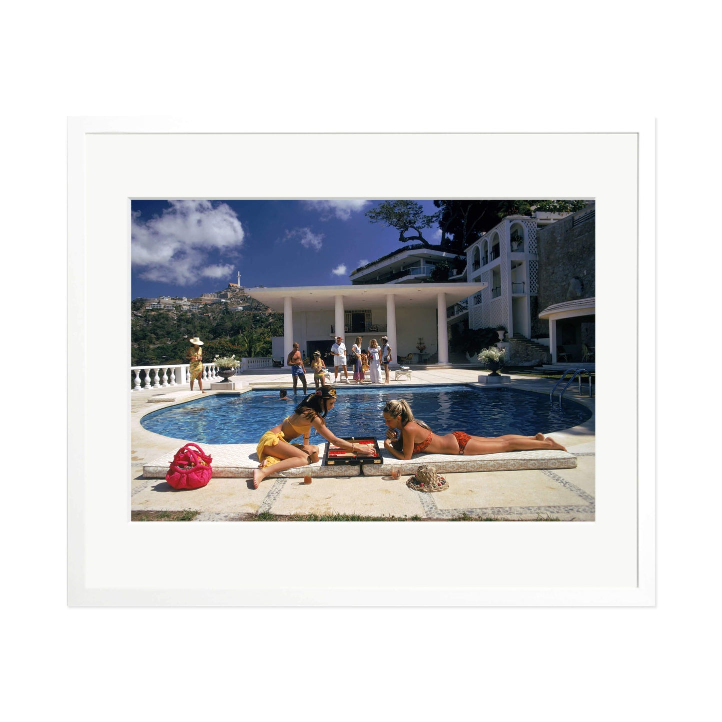 Slim Aarons "Poolside Backgammon" Framed Print