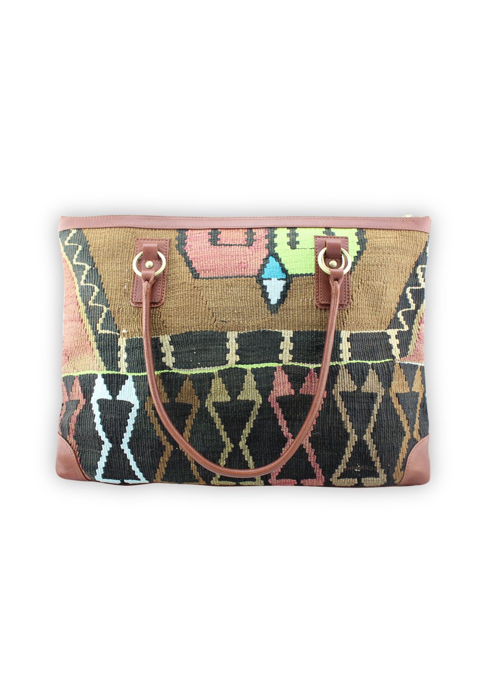 One of a kind weekender bag handmade from Turkish carpets.