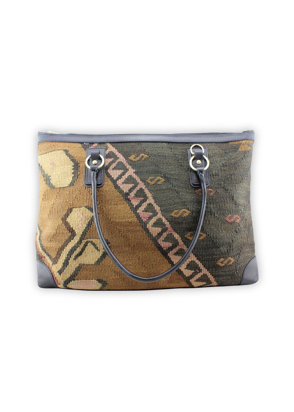 One of a kind weekender bag handmade from Turkish carpets.