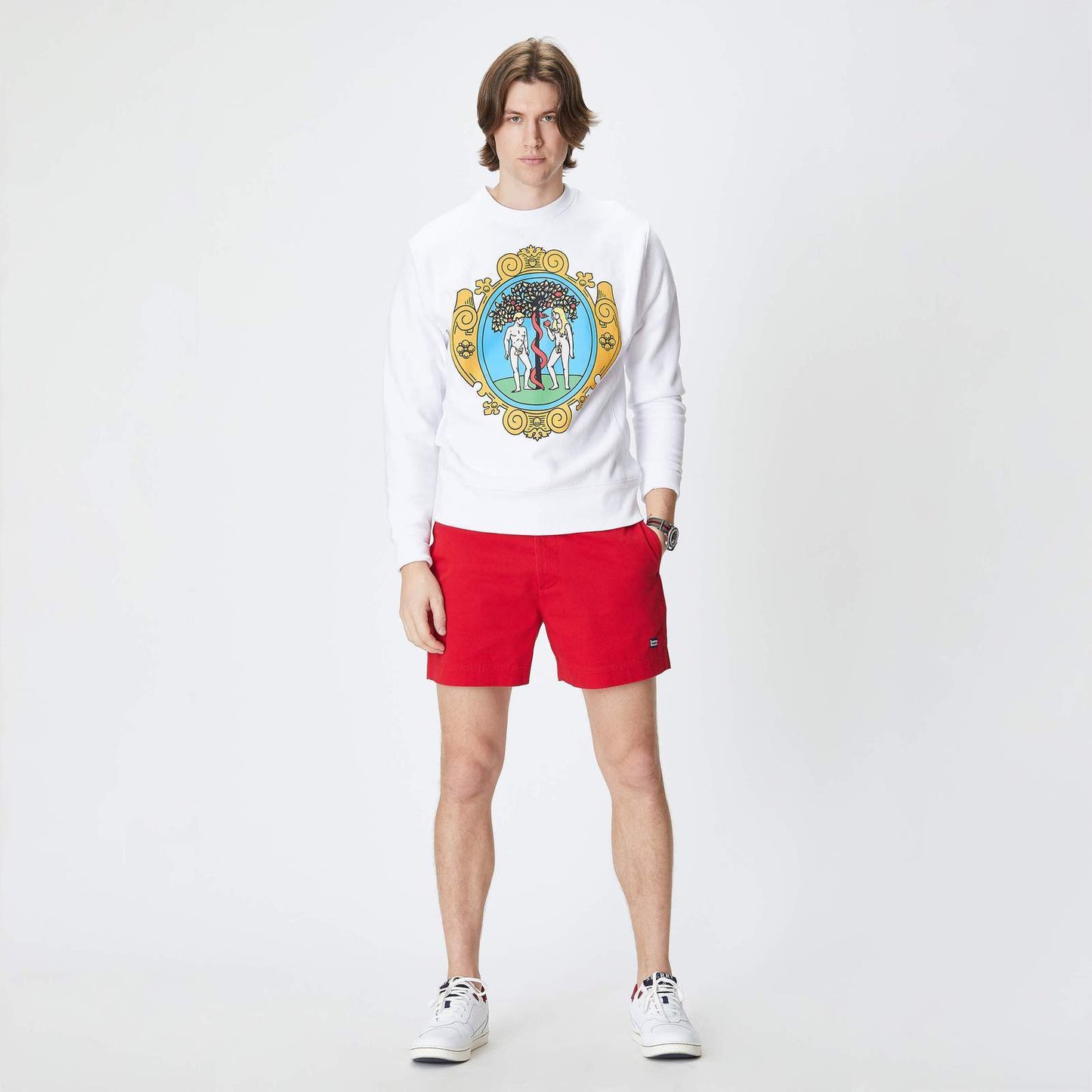 Male model wearing the Adam & Eve Athletic Club Crewneck.