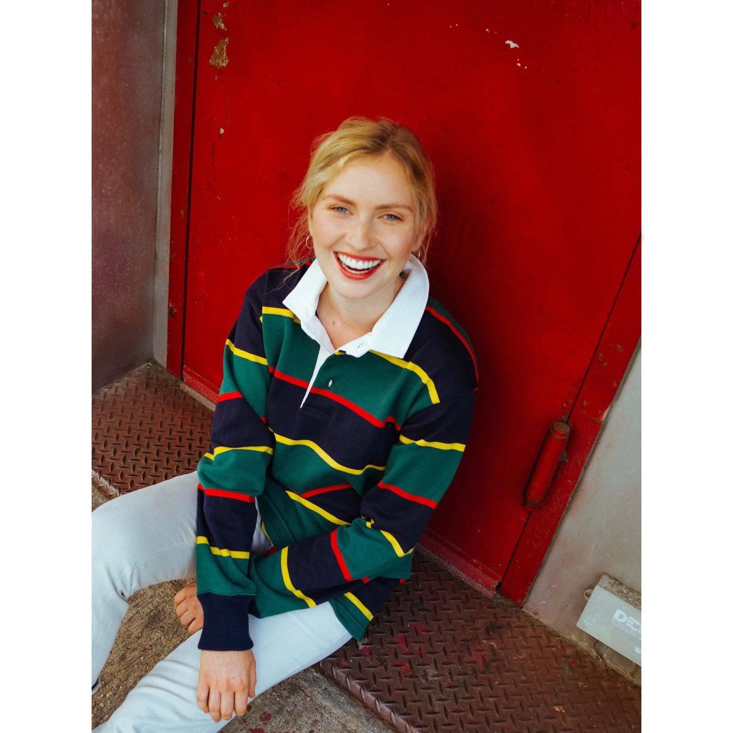 Model wearing the Argyll & Sutherland Highlanders Rugby.