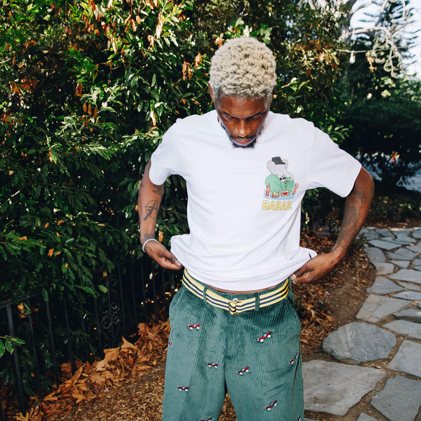 Men's Corduroy Embroidered Babar Trousers