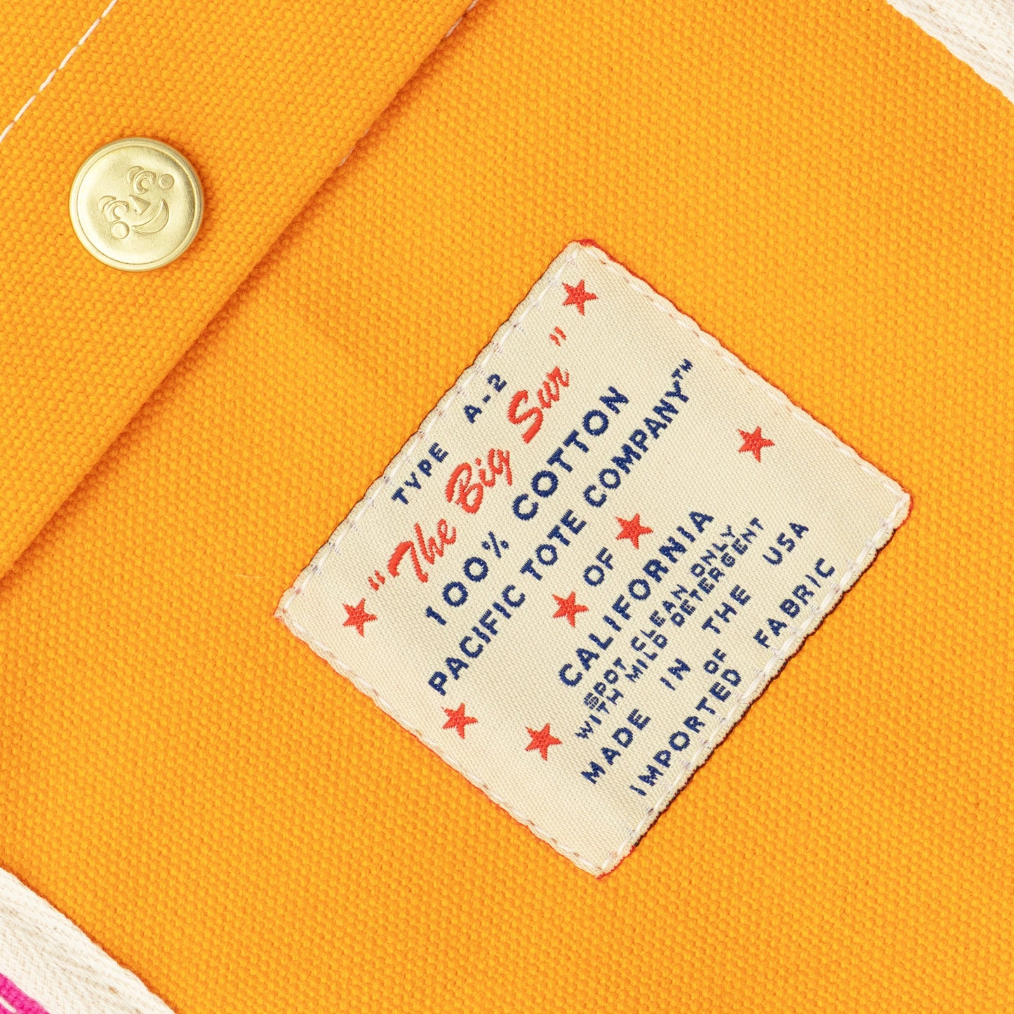 Pacific Tote Company (Pacific Tote Company "Big Sur" Zippered Tote -  Mixed Color Orange/Yellow/Sand/Pink)