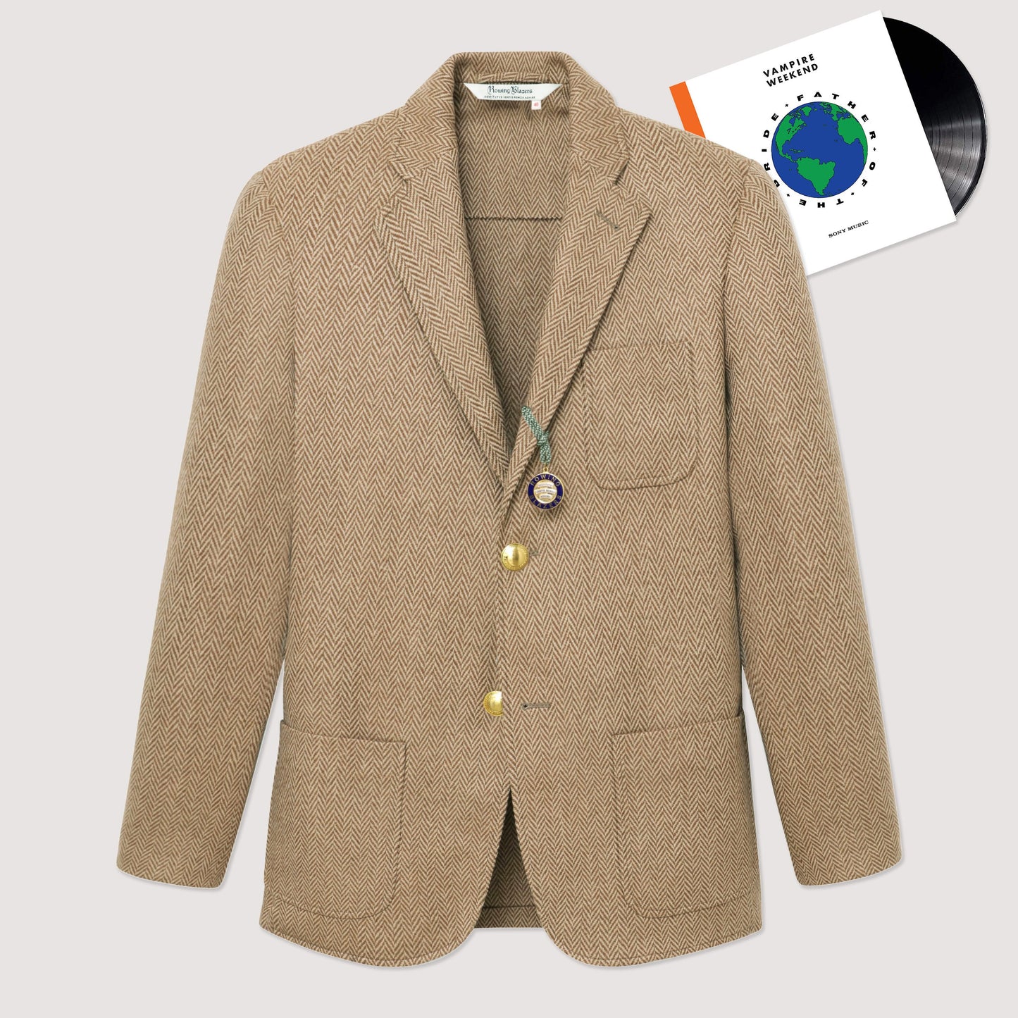 100% Wool Jacket (Brown Herringbone Jacket)