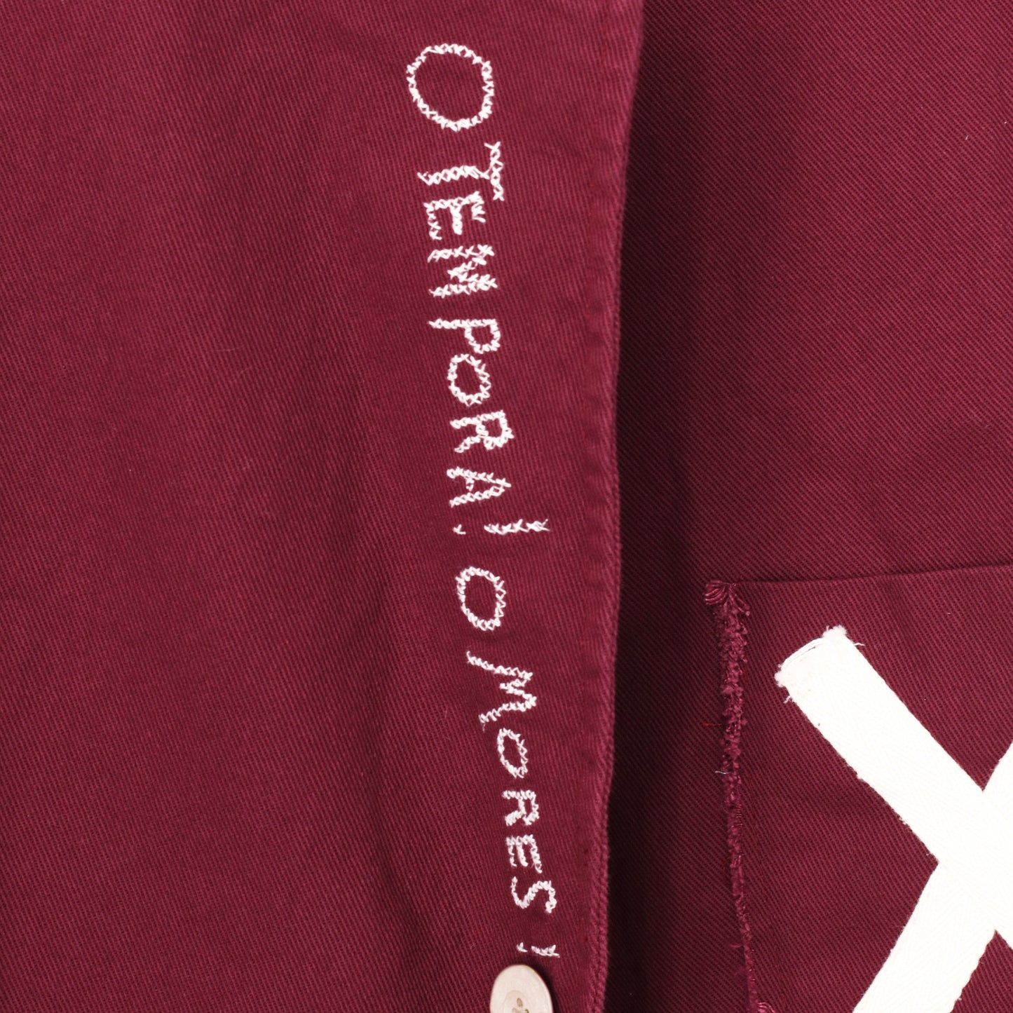 Destroyed "X" Blazer in Burgundy Cotton Twill