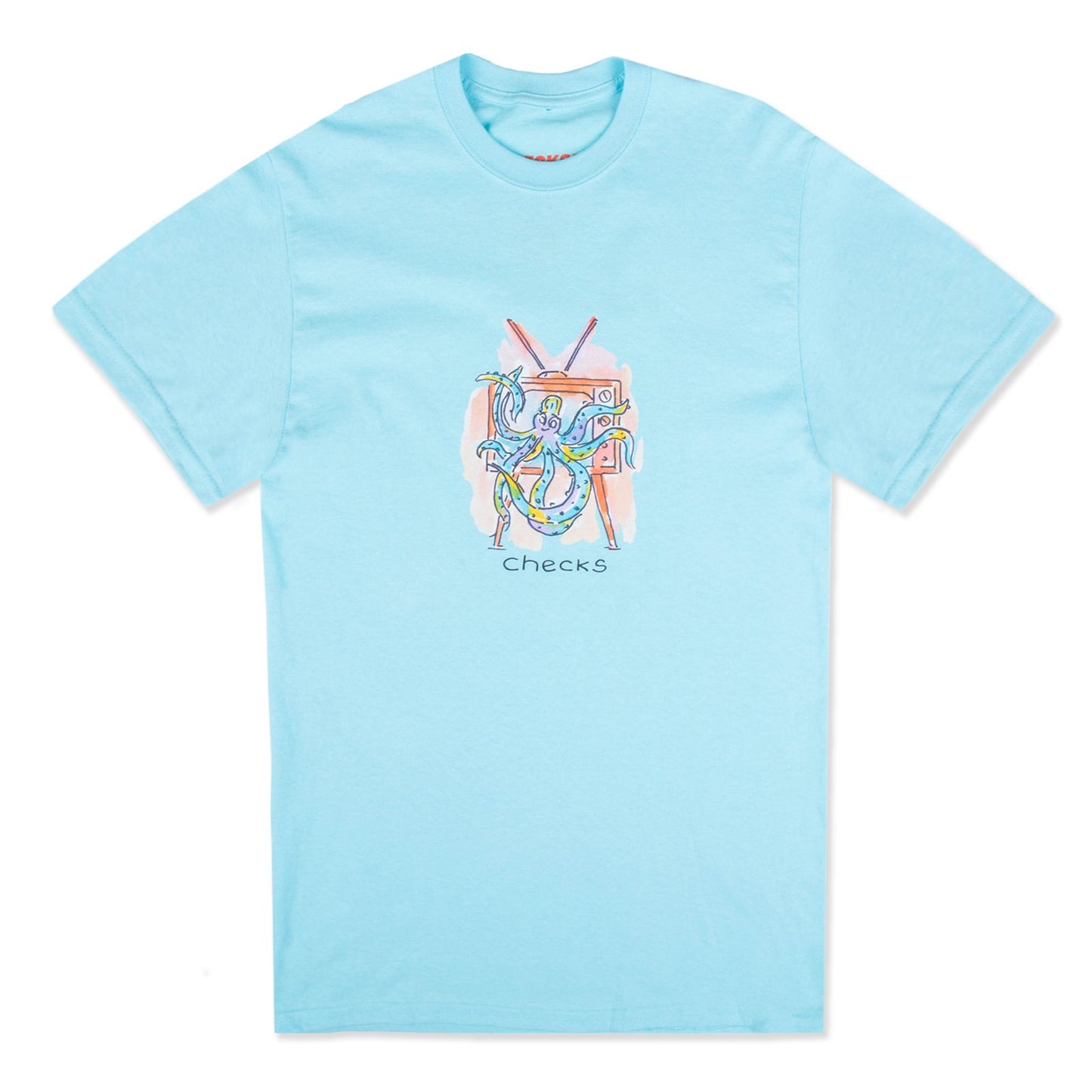 Checks Downtown Aqua Octopus Tee