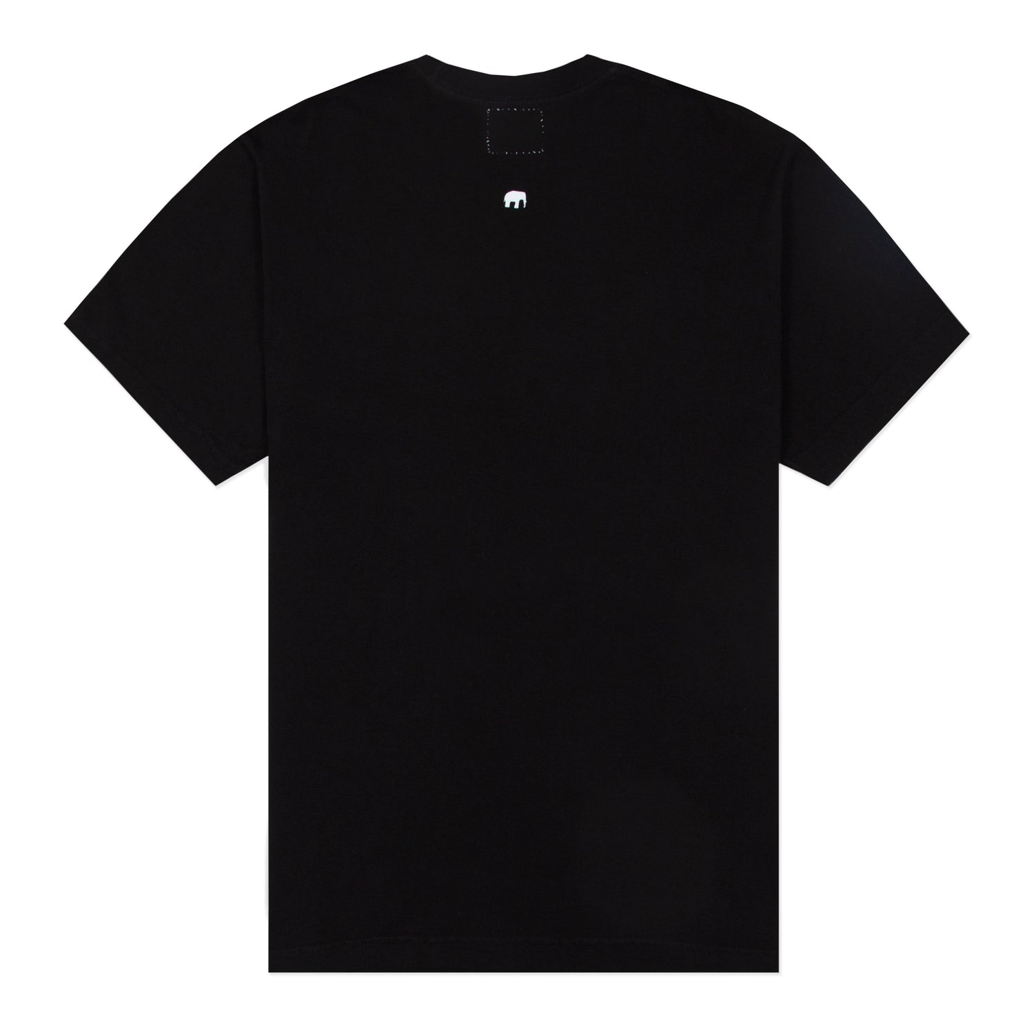 Black t-shirt with "LFANT" elephant logo on the back.