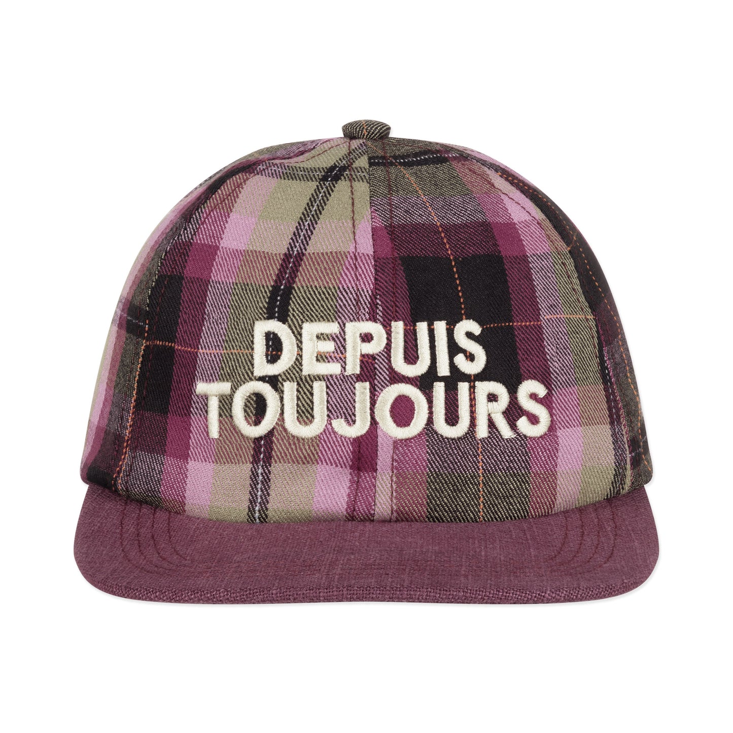 Depuis Toujours Plaid & Linen Brim Hat
