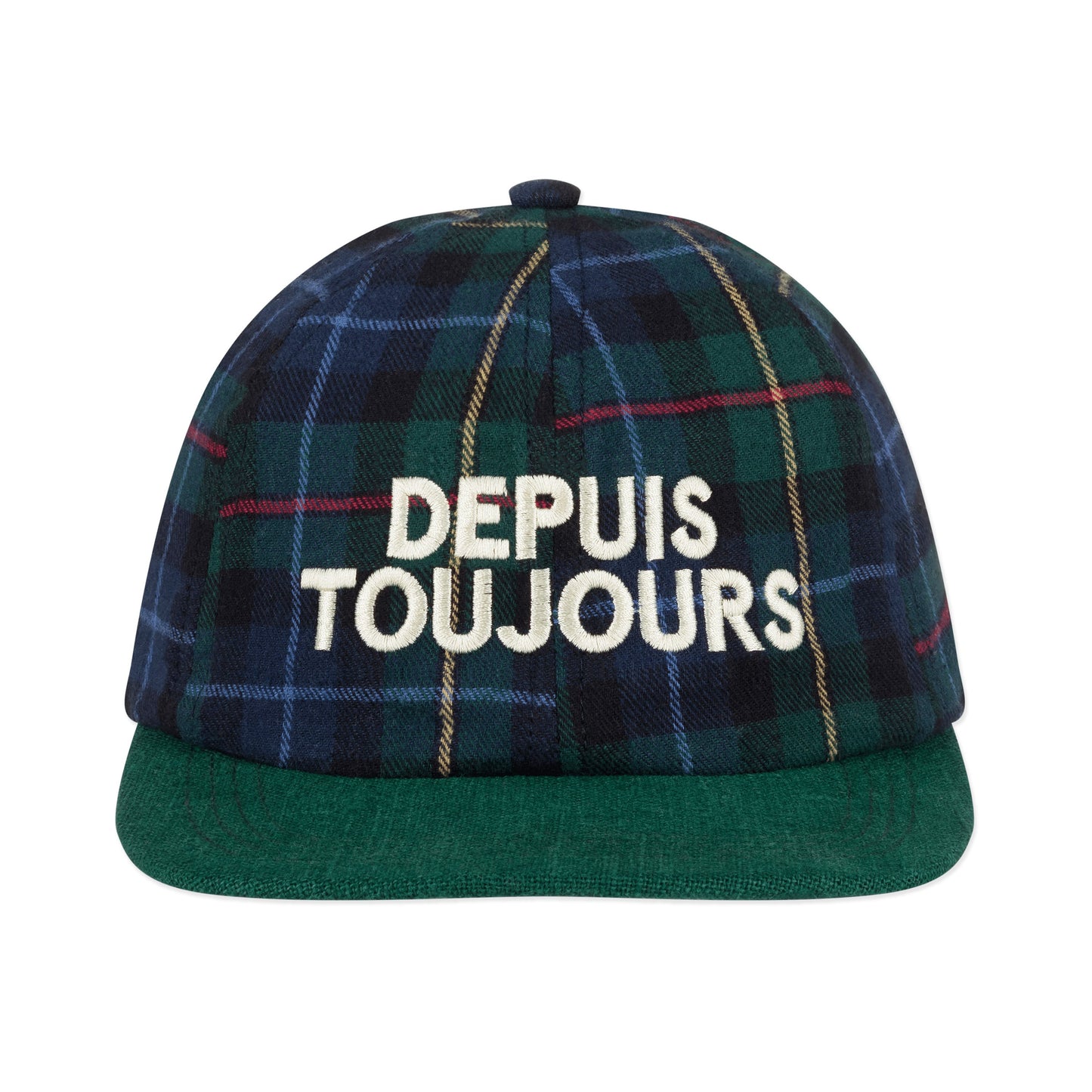 Depuis Toujours Plaid & Linen Brim Hat