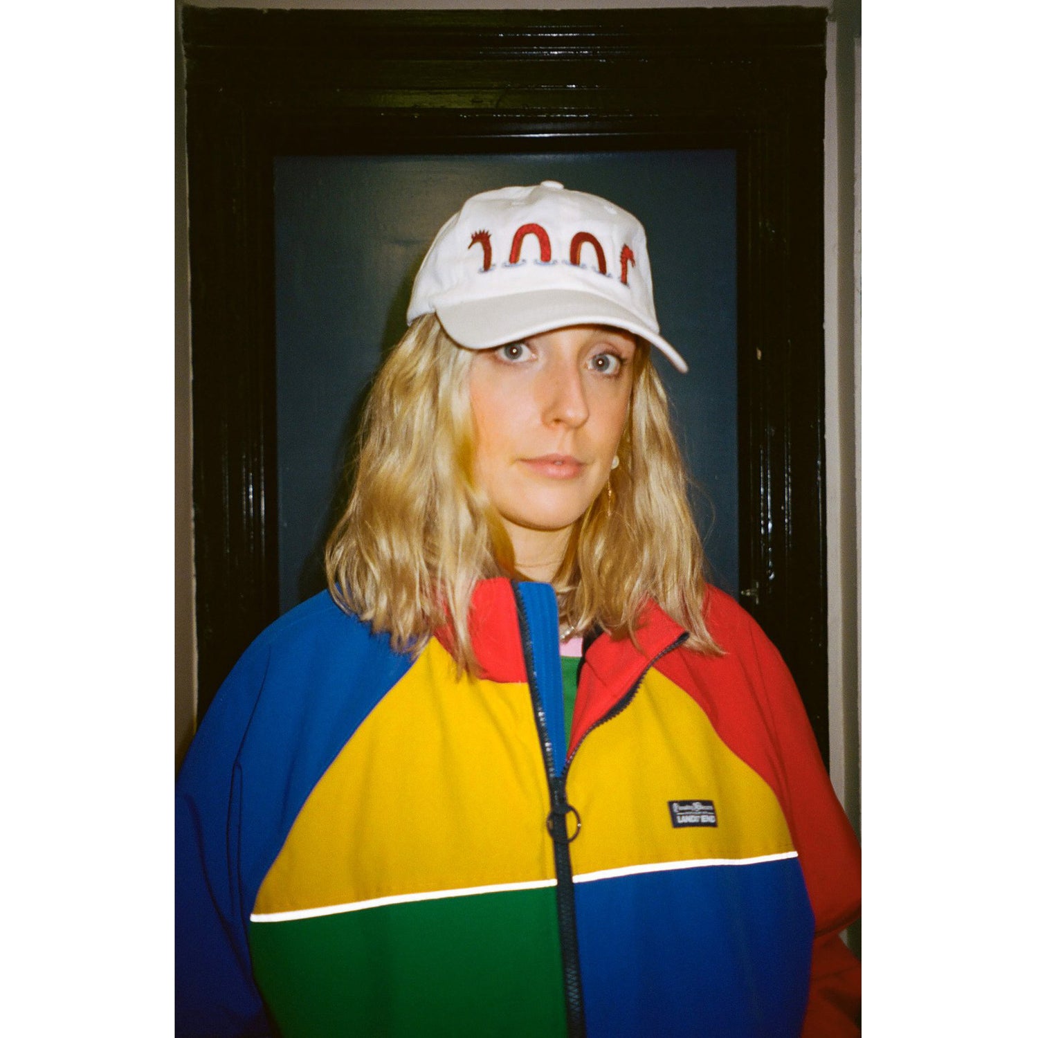 Model wearing the white Loch Ness Hat.