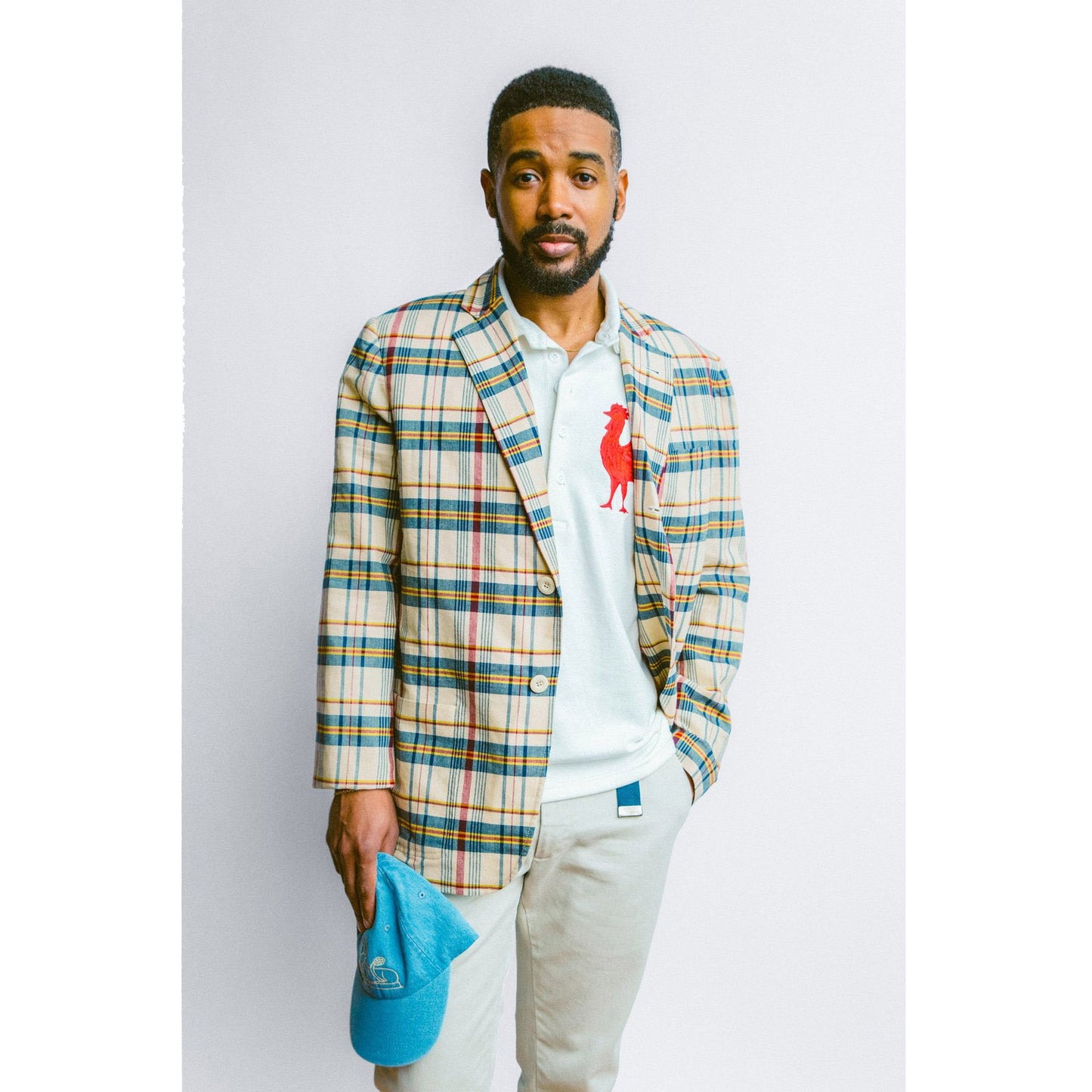 Male model wearing the France 1905 Rugby.