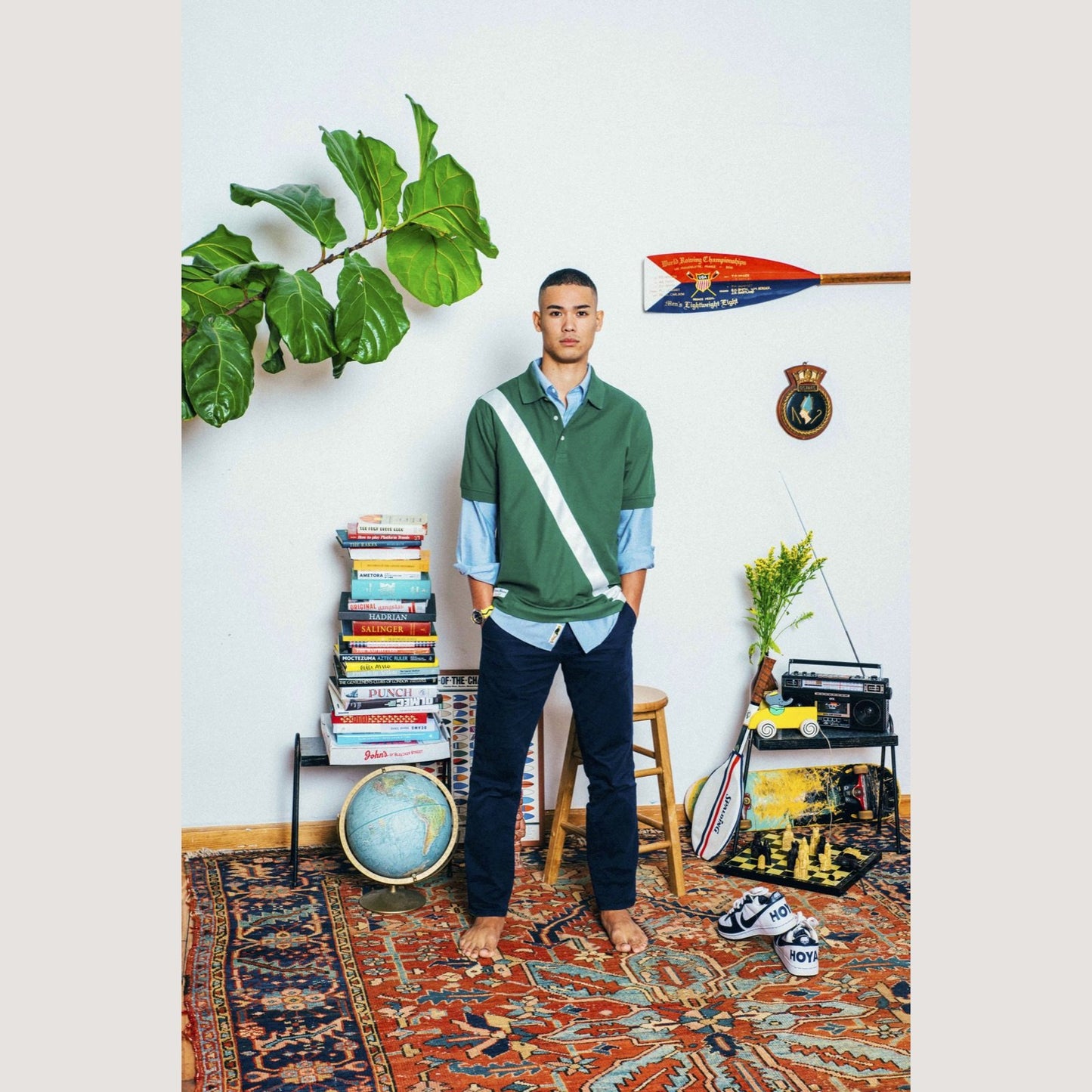 100% Pima Cotton Stripe Polo (Authentic Polo Shirt with Satin Stripe - Green)