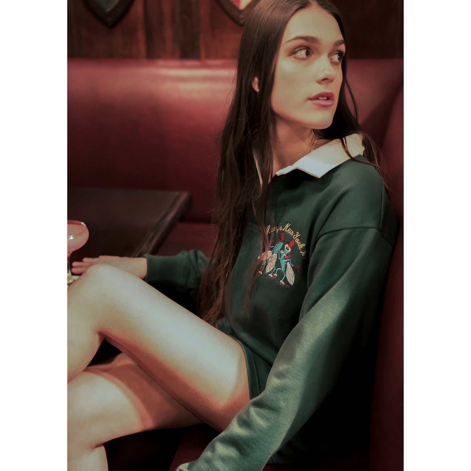 Model wearing the Harry's New York Bar Rugby.