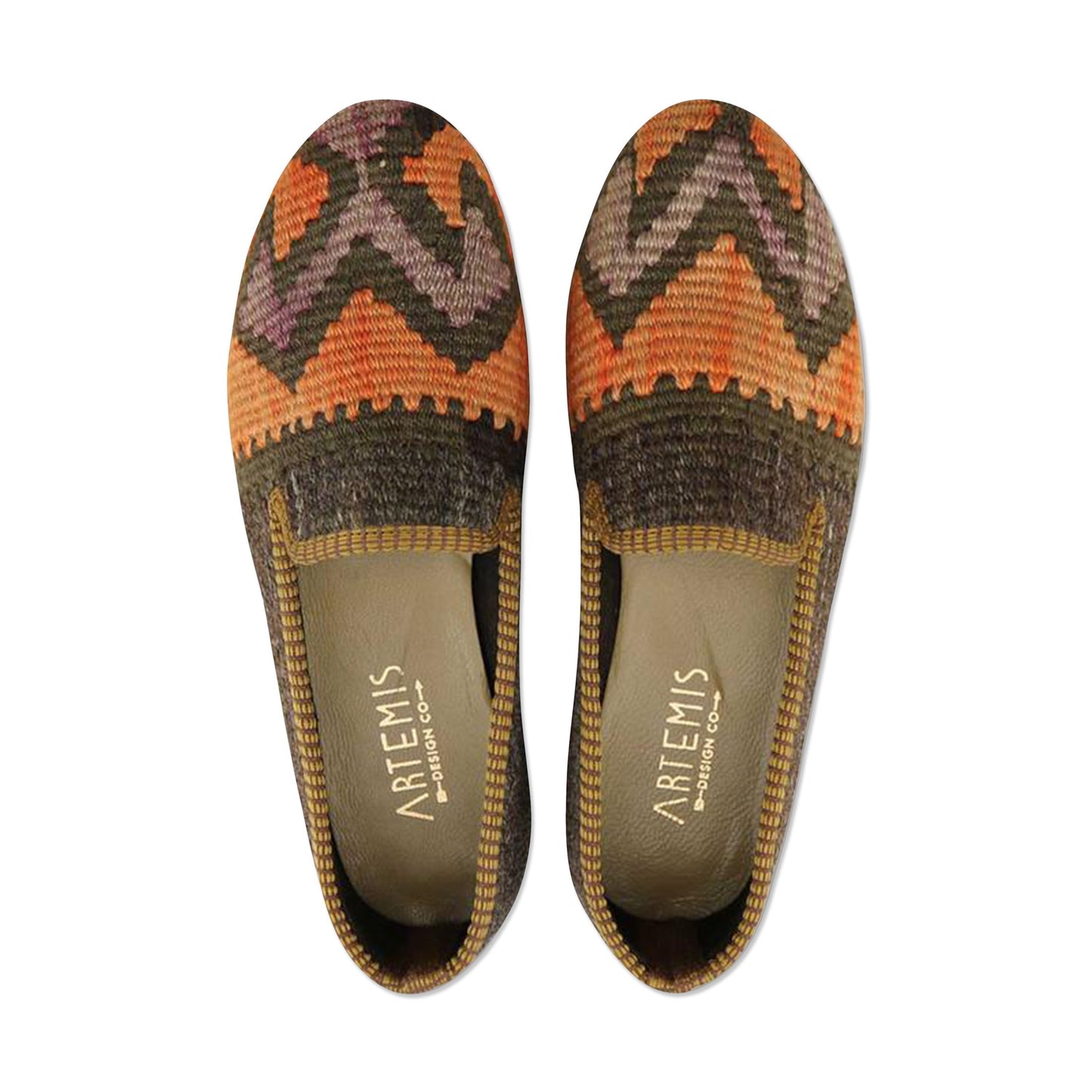 One of a kind smoking shoes handmade from Turkish carpets.