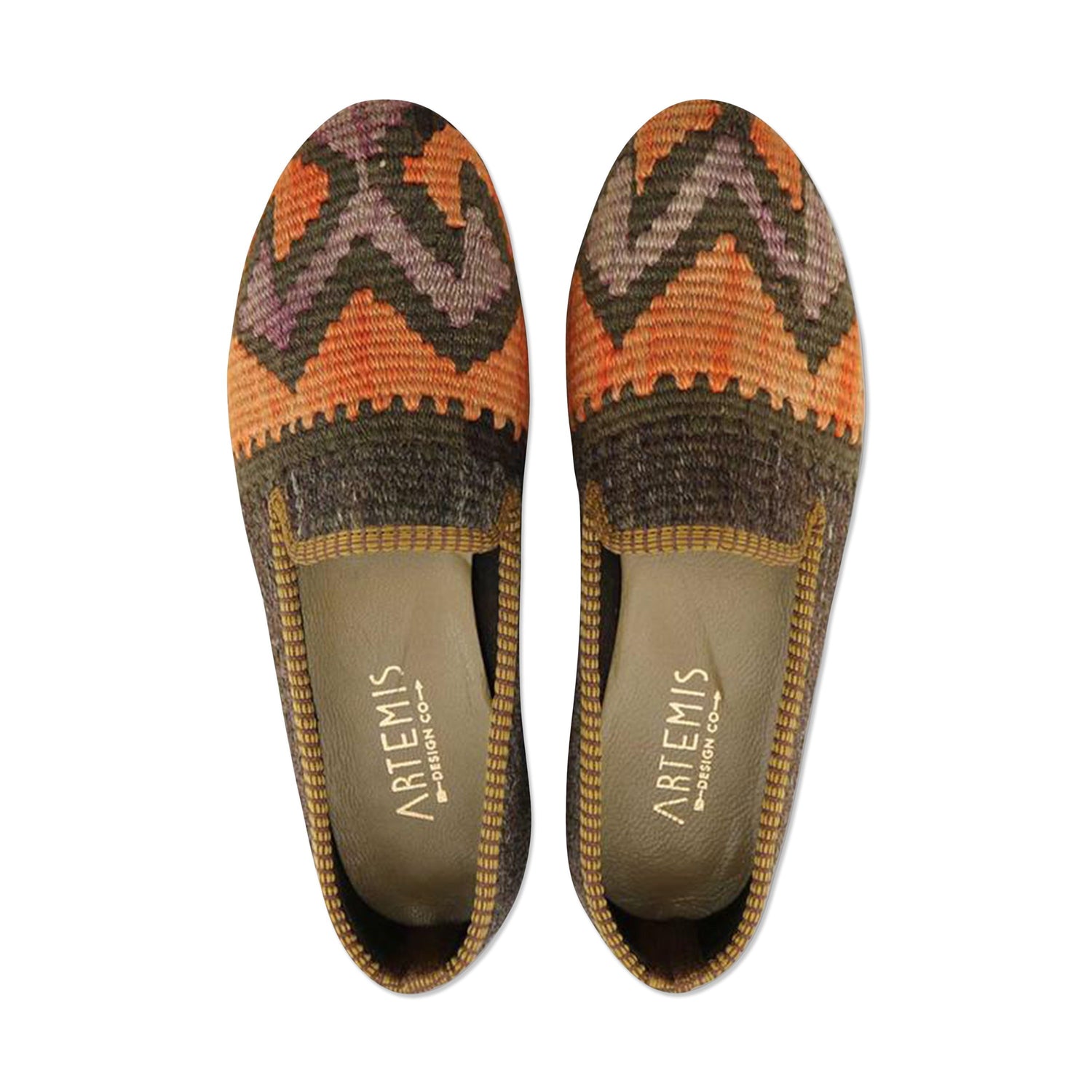 One of a kind smoking shoes handmade from Turkish carpets.