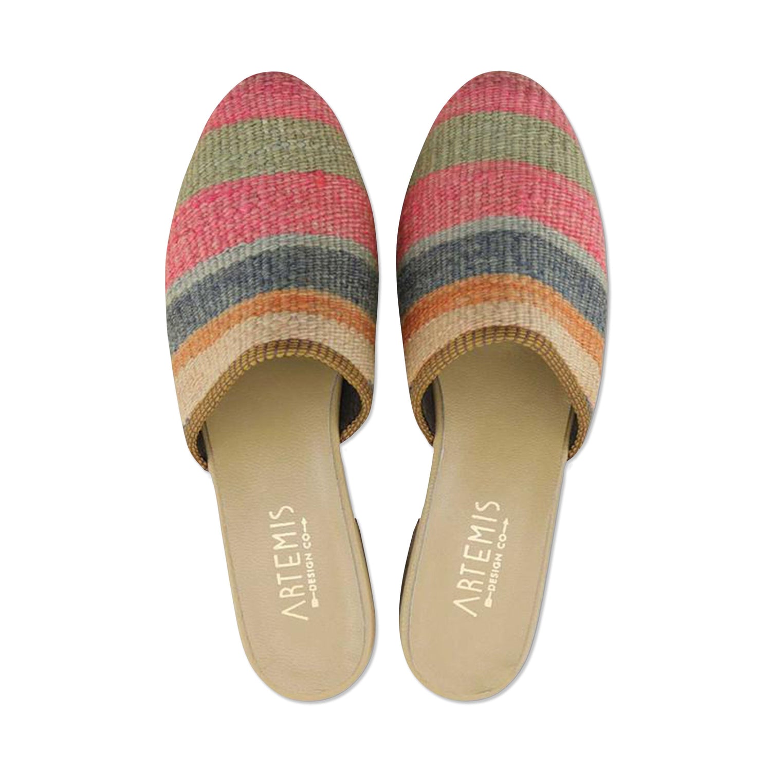 One of a kind slides handmade from Turkish carpets.