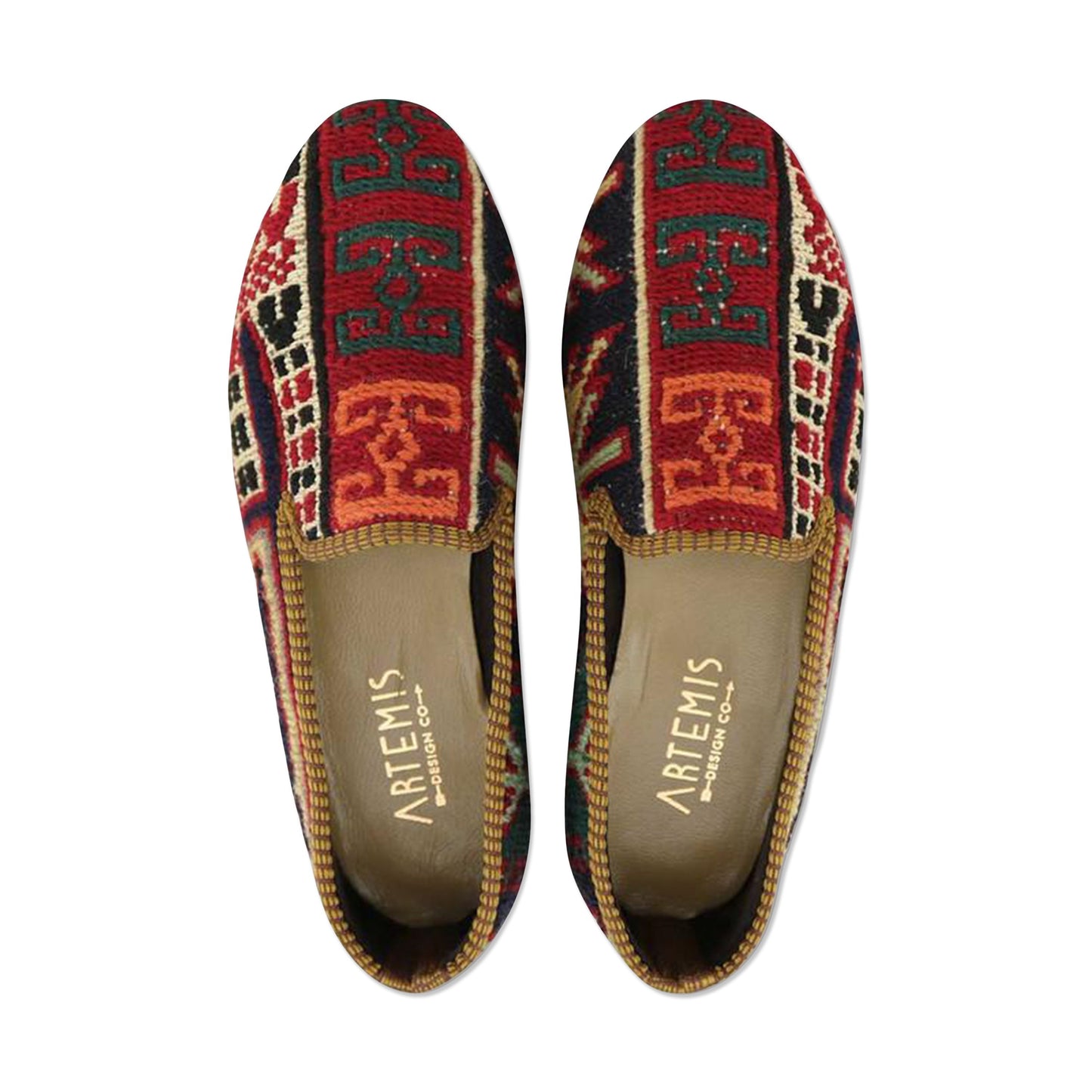 One of a kind smoking shoes handmade from Turkish carpets.
