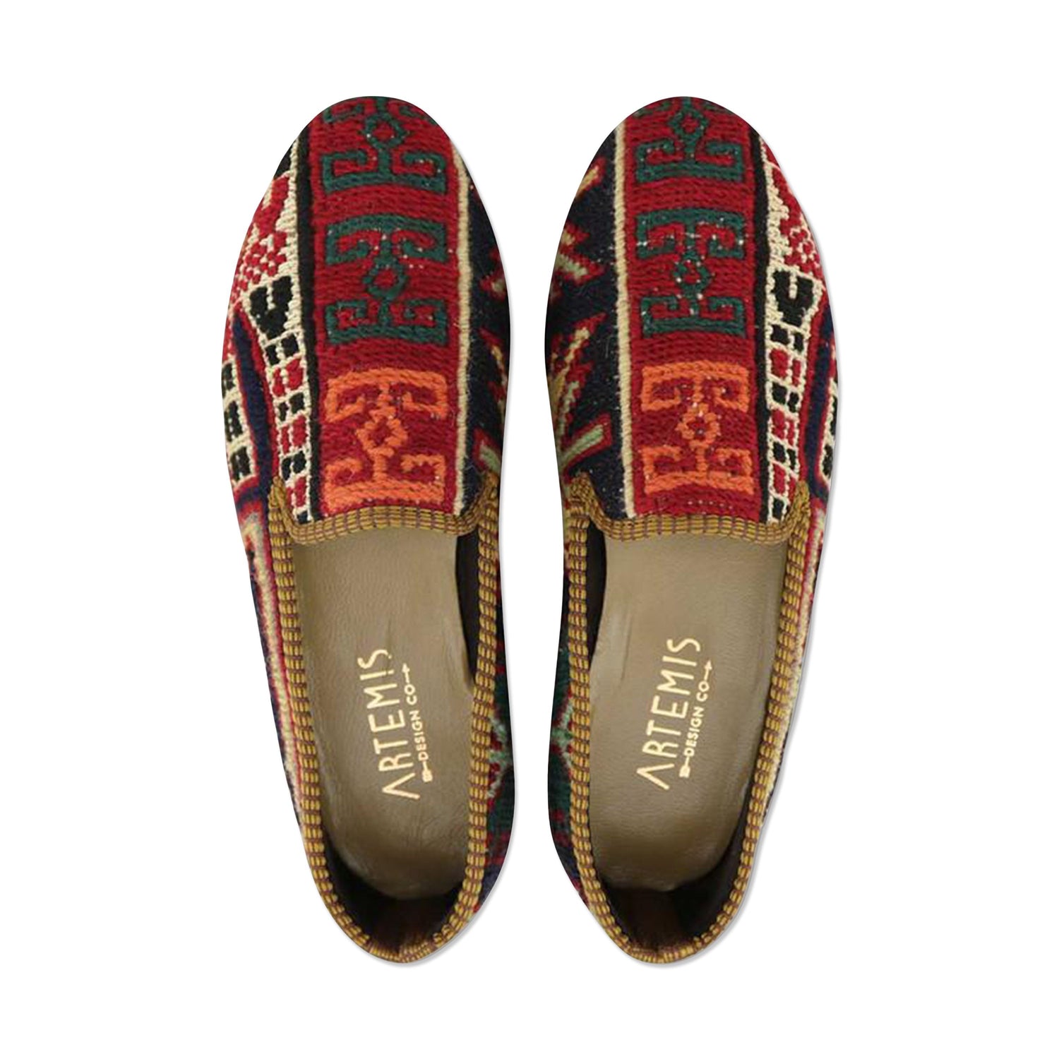One of a kind smoking shoes handmade from Turkish carpets.