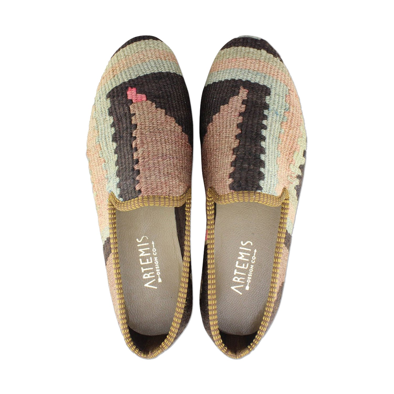 One of a kind loafers handmade from Turkish carpets.