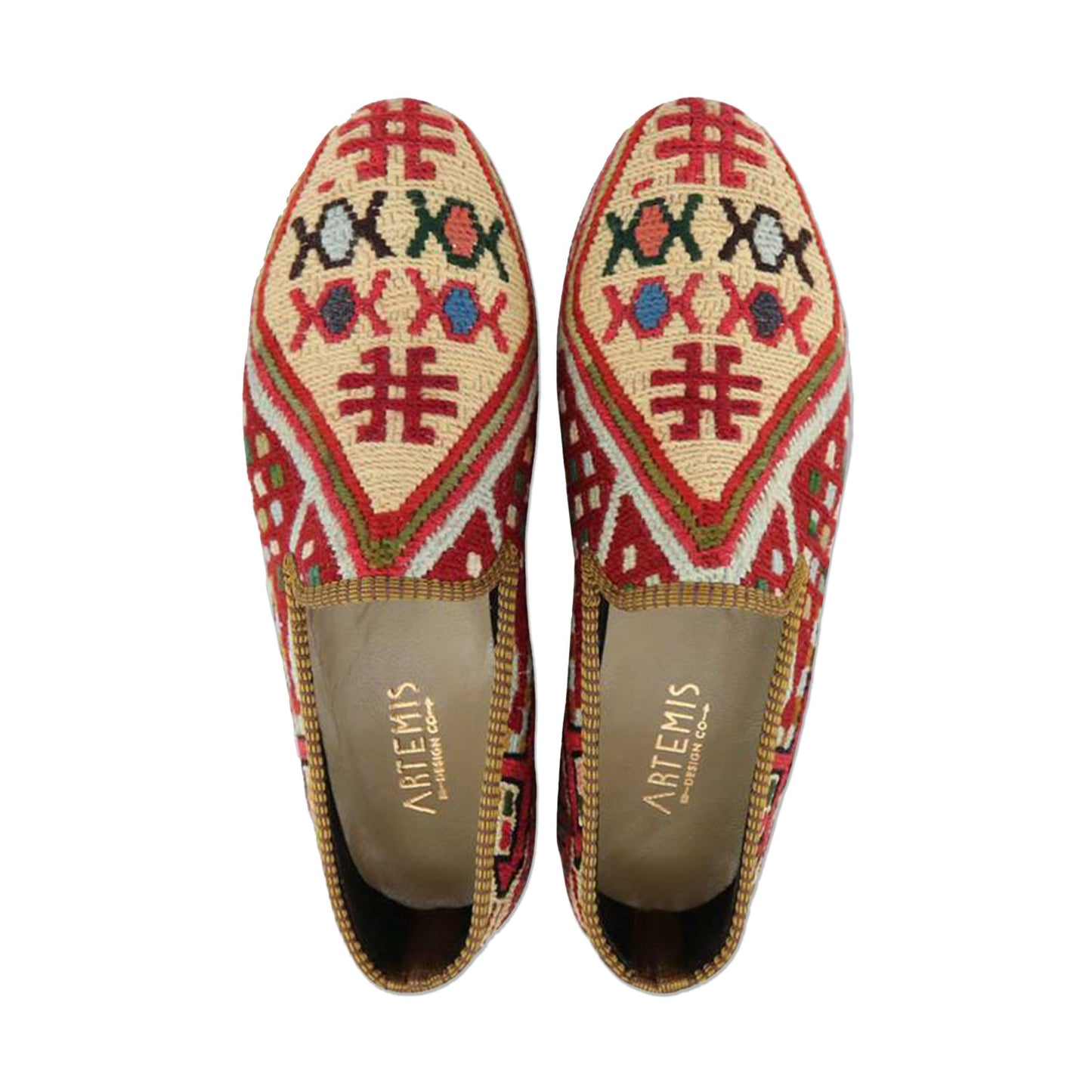 One of a kind loafers handmade from Turkish carpets.