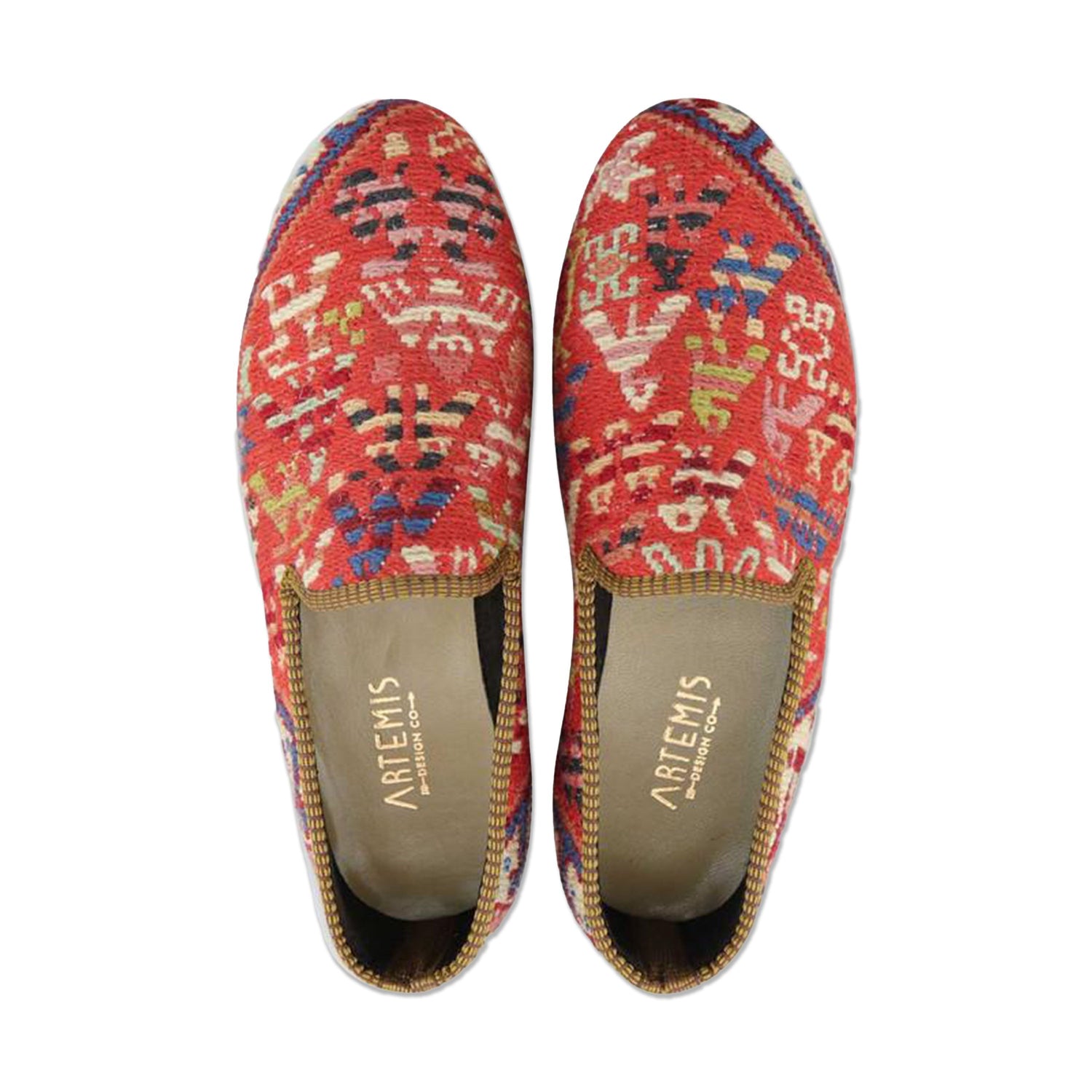 One of a kind loafers handmade from Turkish carpets.
