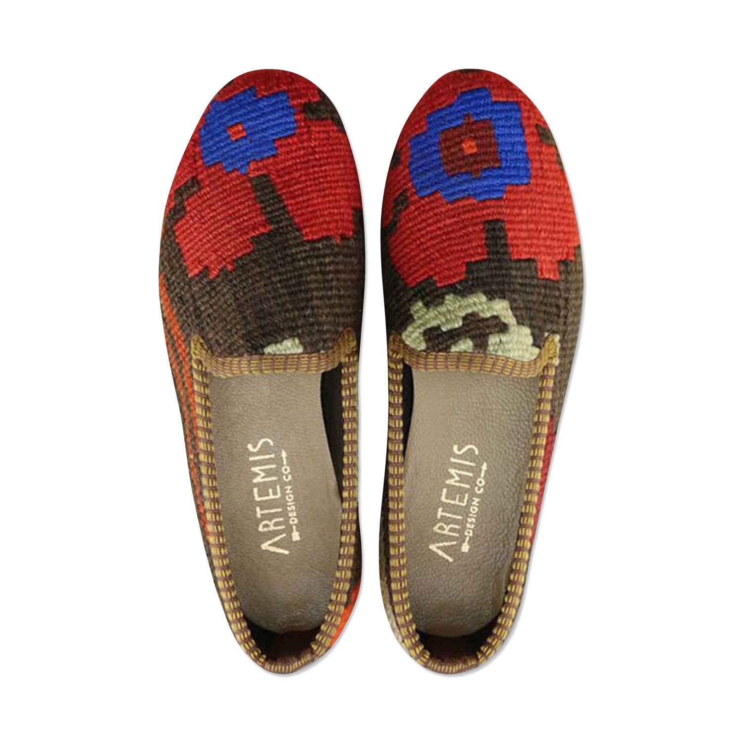 One of a kind smoking shoes handmade from Turkish carpets.