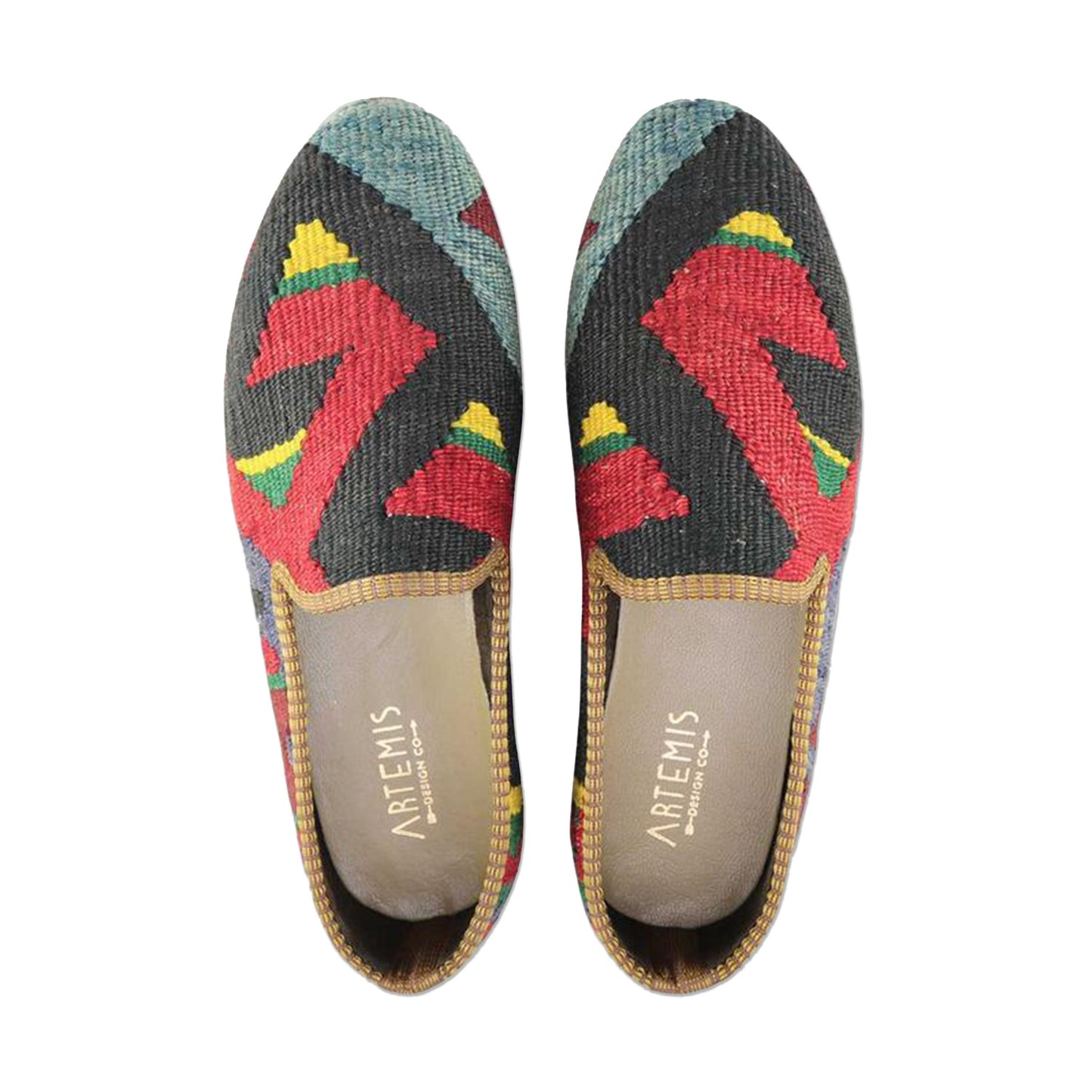 One of a kind loafers handmade from Turkish carpets.