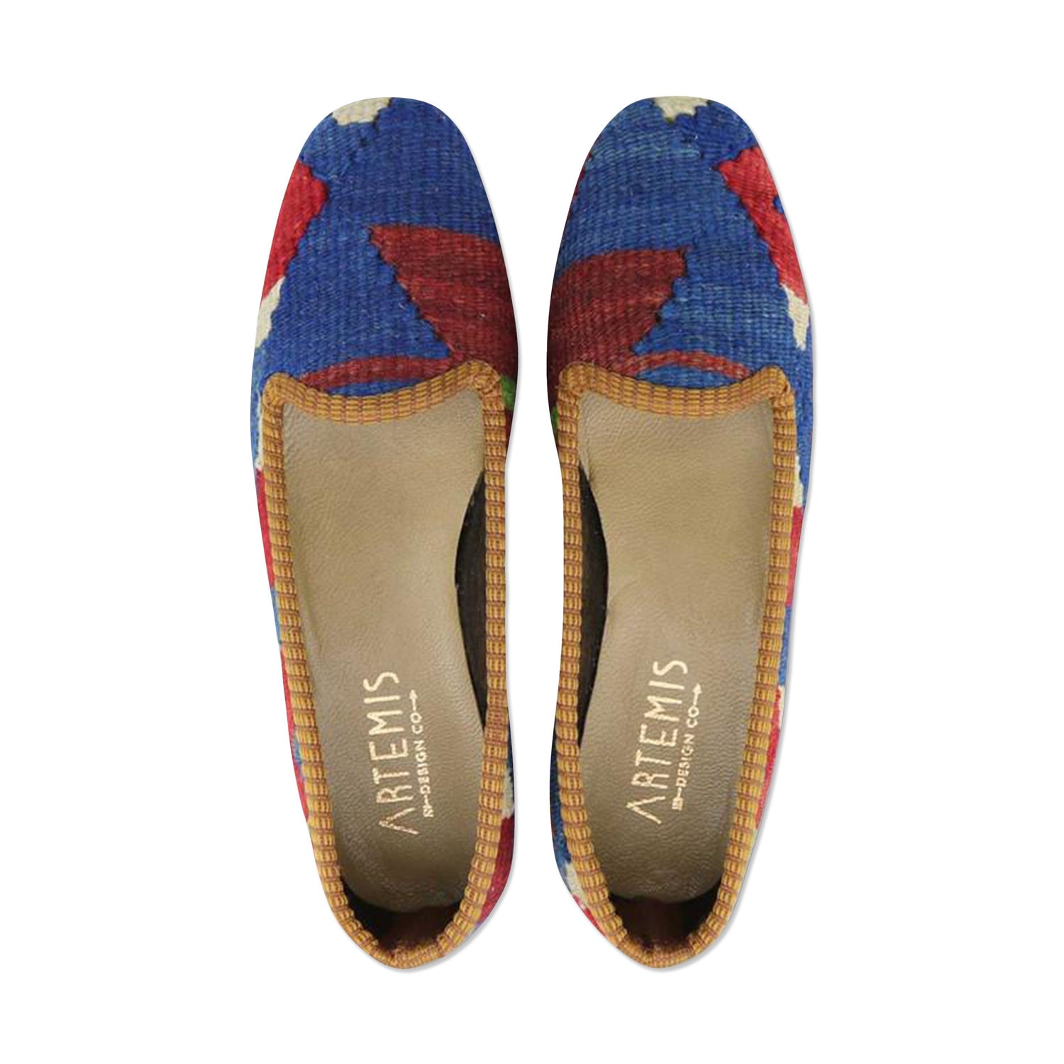 One of a kind loafers handmade from Turkish carpets.