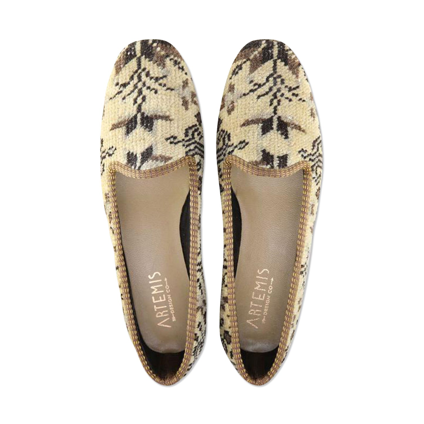 One of a kind loafers handmade from Turkish carpets.