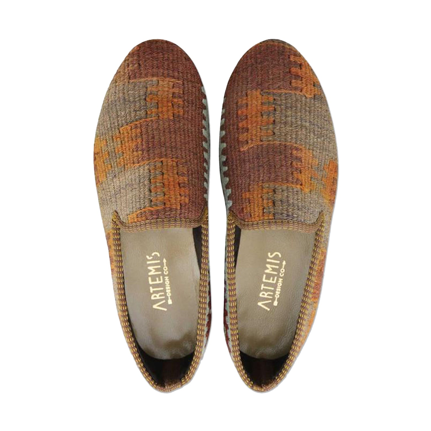 One of a kind loafers handmade from Turkish carpets.