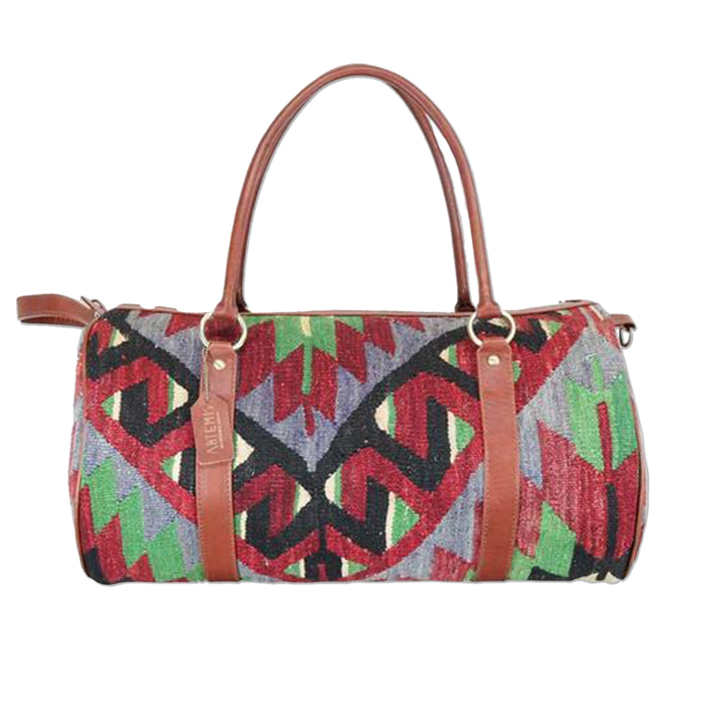 One of a kind travel duffle bag handmade from Turkish carpets.