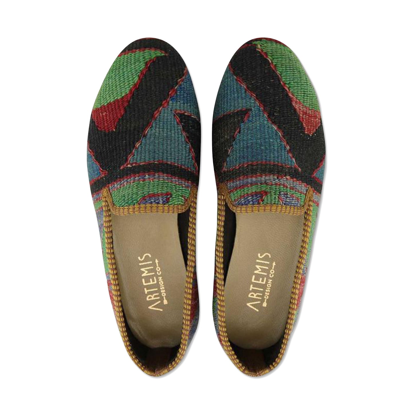 One of a kind smoking shoes handmade from Turkish carpets.