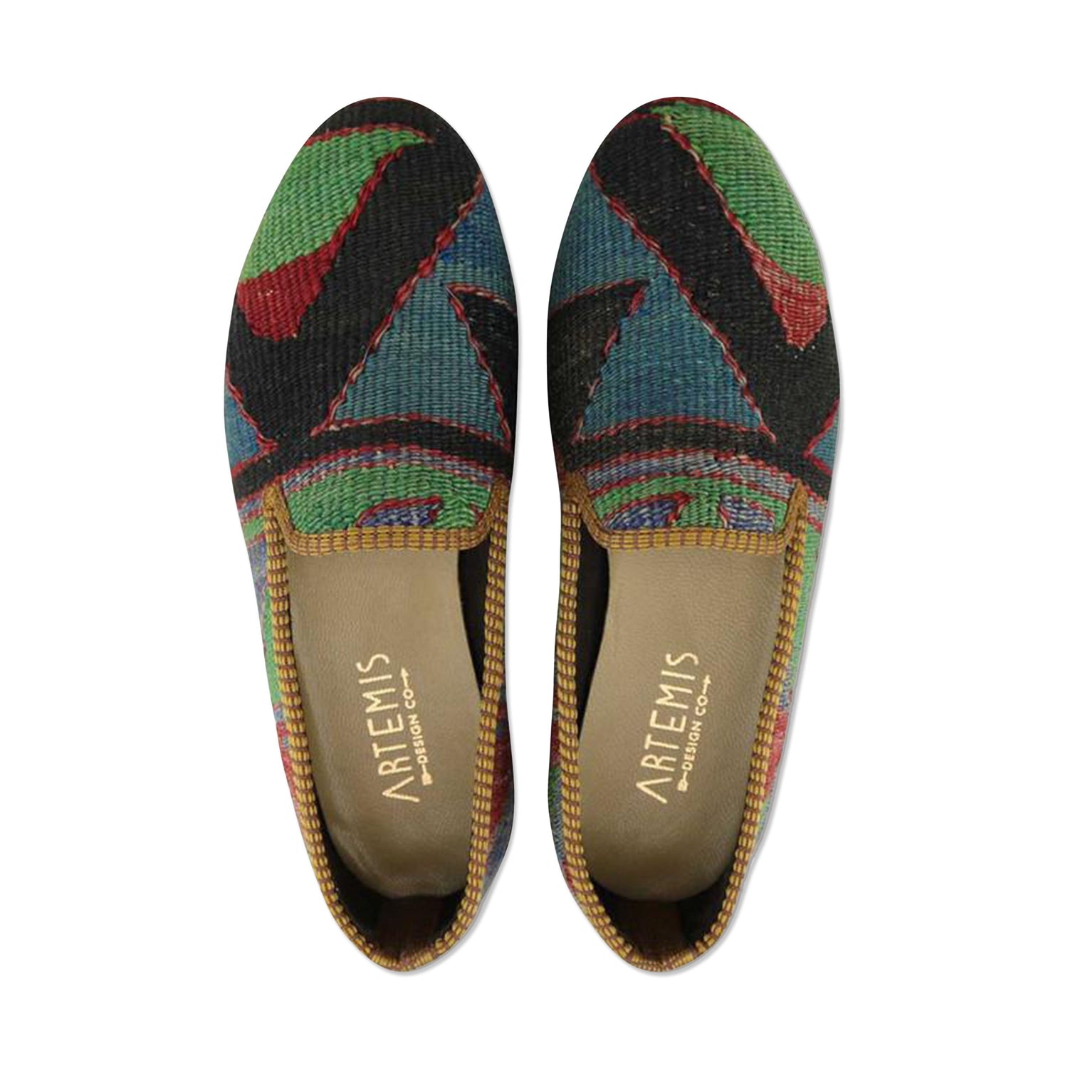 One of a kind smoking shoes handmade from Turkish carpets.