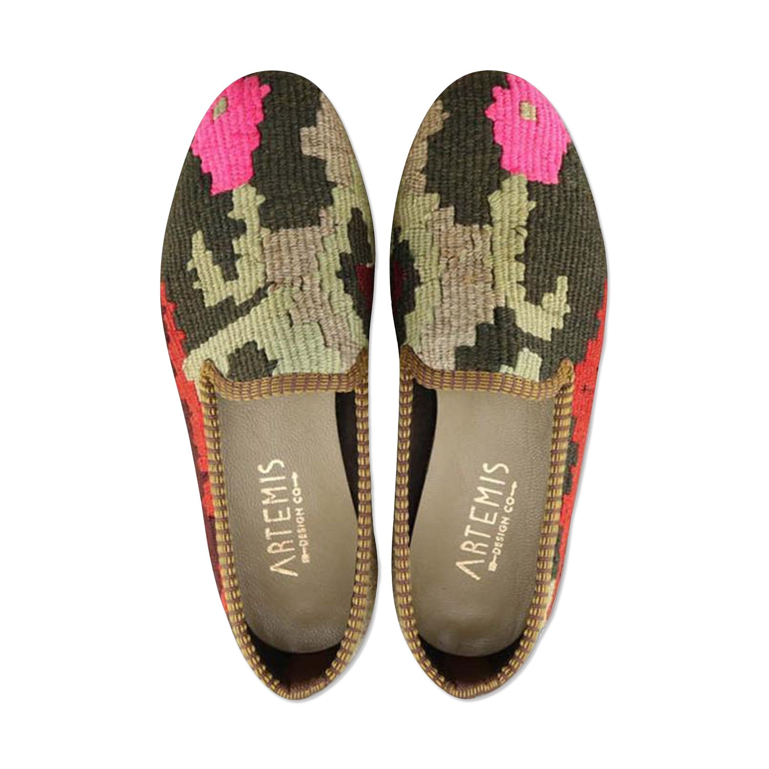 One of a kind smoking shoes handmade from Turkish carpets.