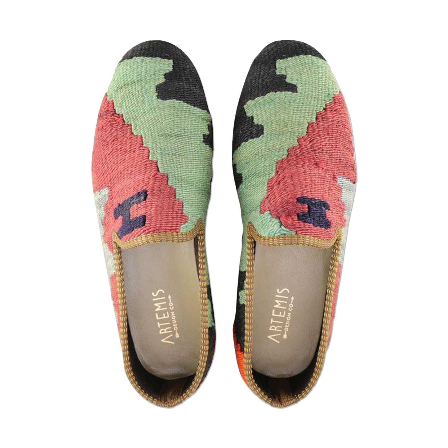 One of a kind loafers handmade from Turkish carpets.