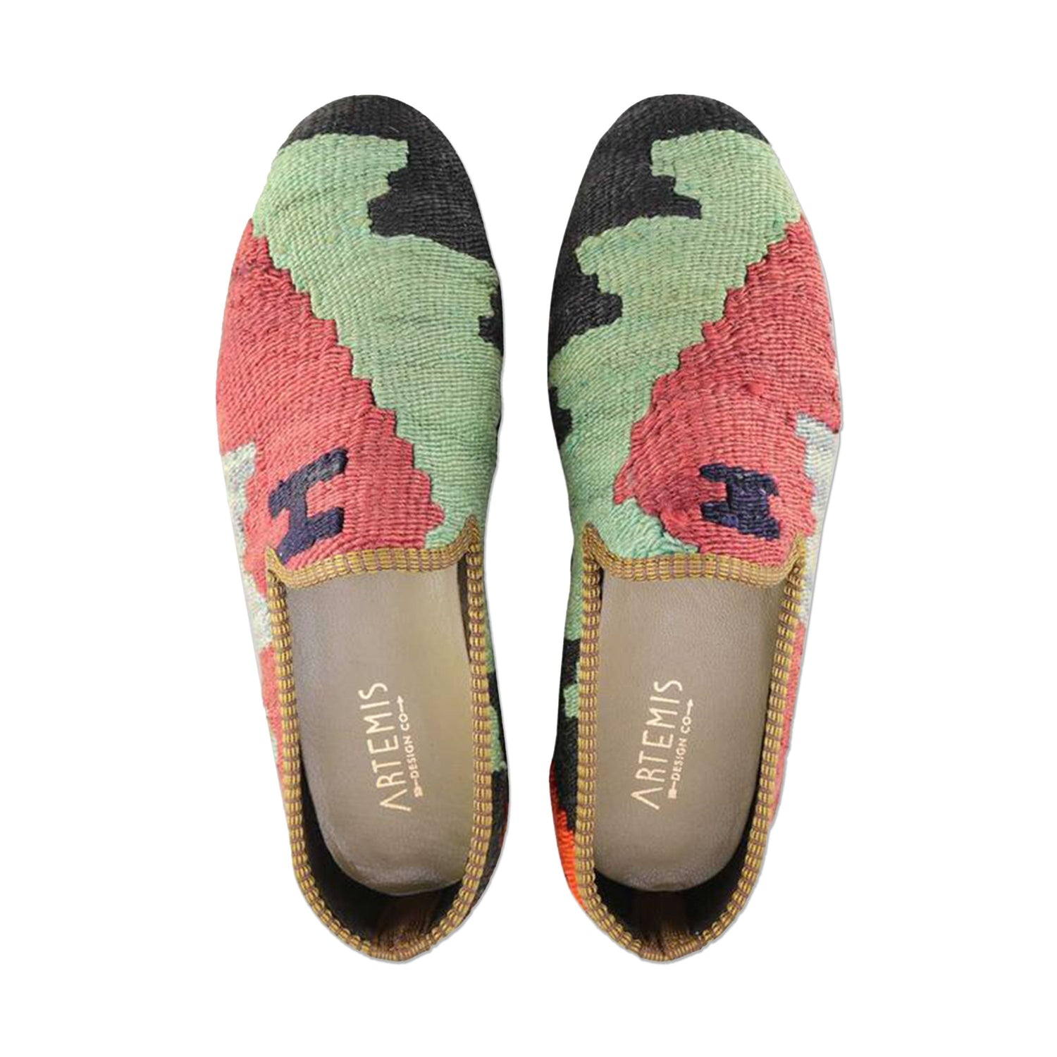 One of a kind loafers handmade from Turkish carpets.