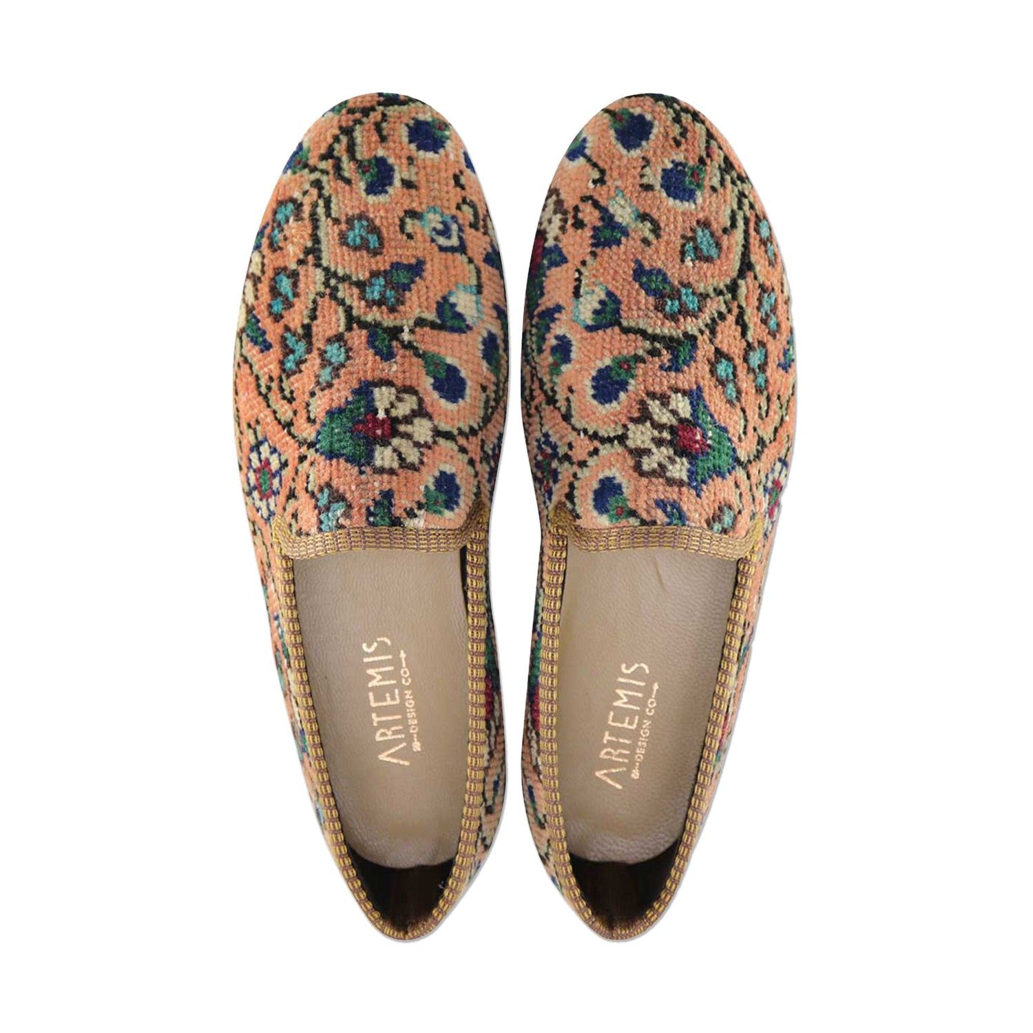 One of a kind loafers handmade from Turkish carpets.