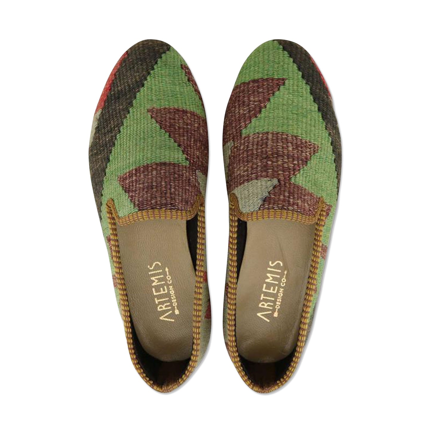 One of a kind smoking shoes handmade from Turkish carpets.