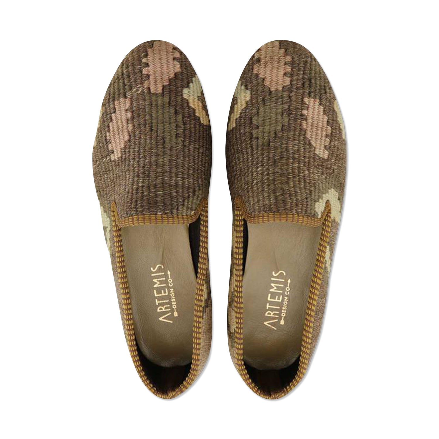 One of a kind smoking shoes handmade from Turkish carpets.